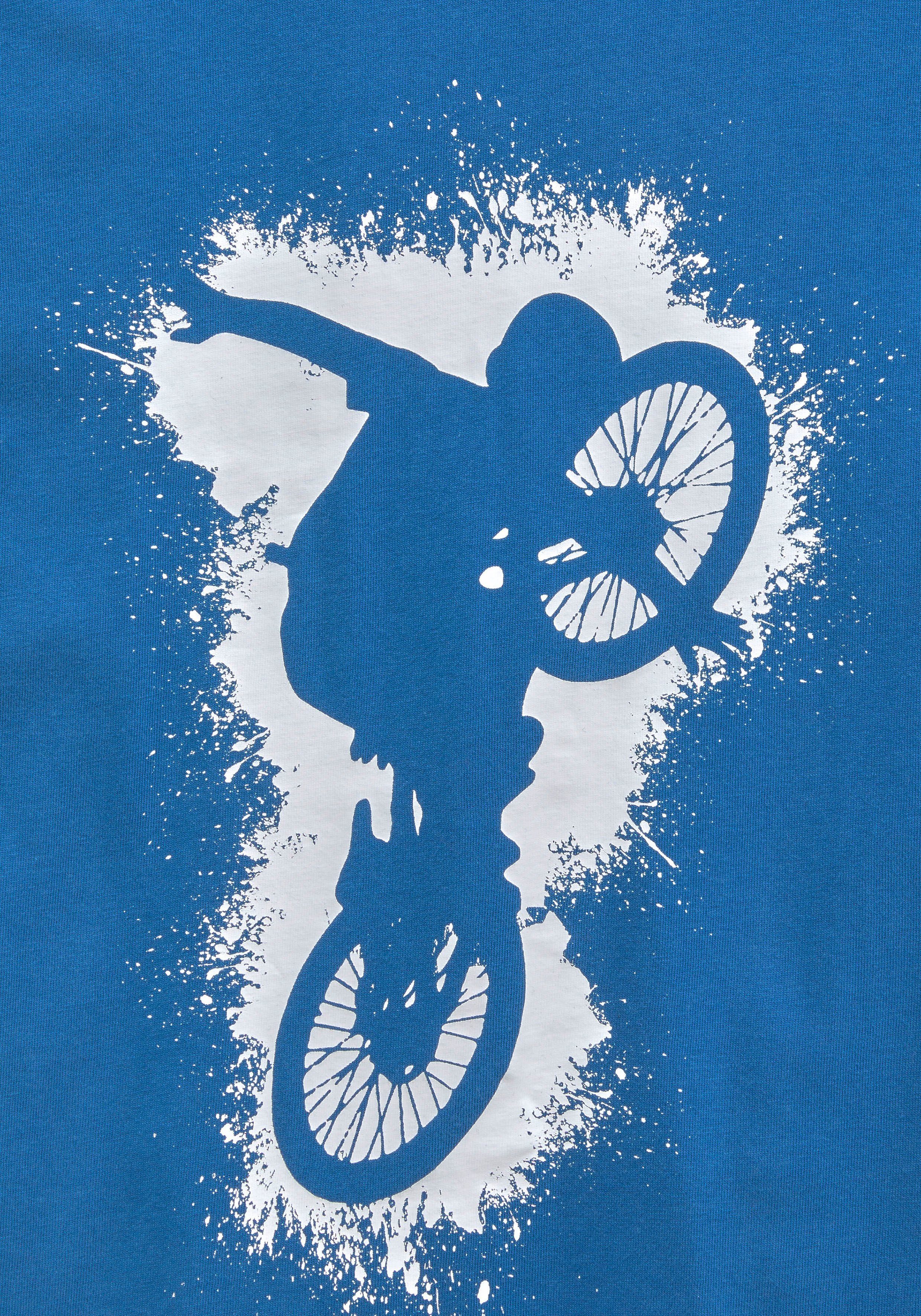 KIDSWORLD T-shirt Met casual print: BIKER Korte mouwen, bedrukt, ronde hals, van katoen