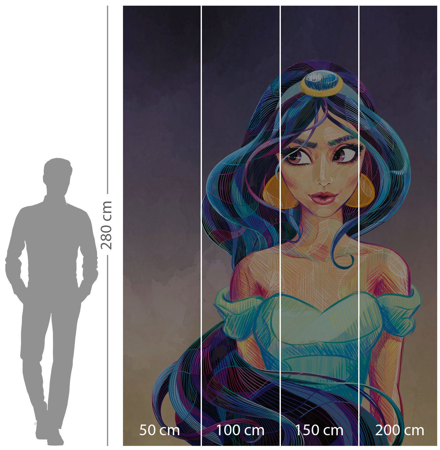 Komar Vliesbehang Digitale print vlies - Fascinating Jasmin - Afmeting 200 x 280 cm