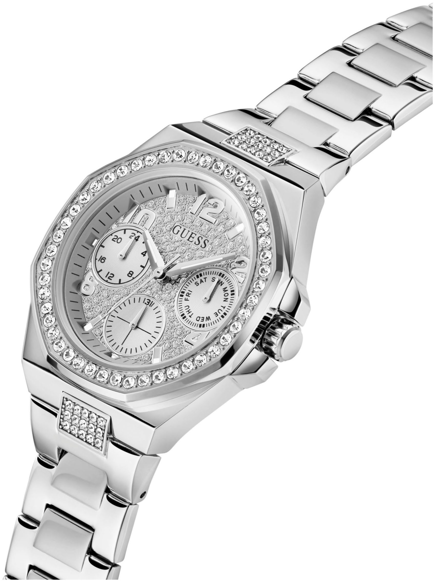 Guess Multifunctioneel horloge LADY EMPIRE Quartzhorloge, horloge, damenuur, datum, 12/24-uurs weergave