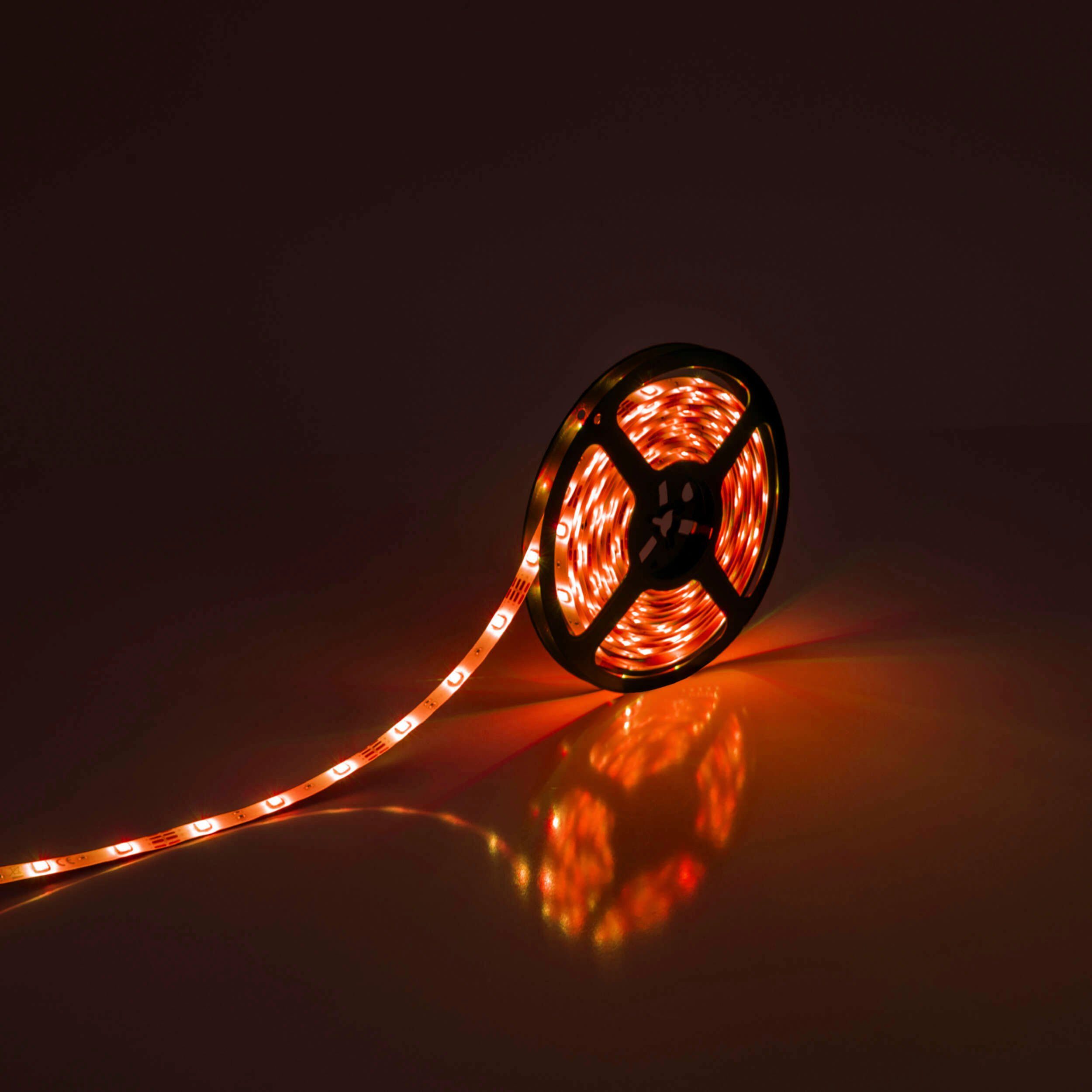 näve Led-strepen Stripe LED strip RGB, Tuya, Bluetooth, 5m, afstandsbediening, IP20, dimbaar, 19W (1 stuk)