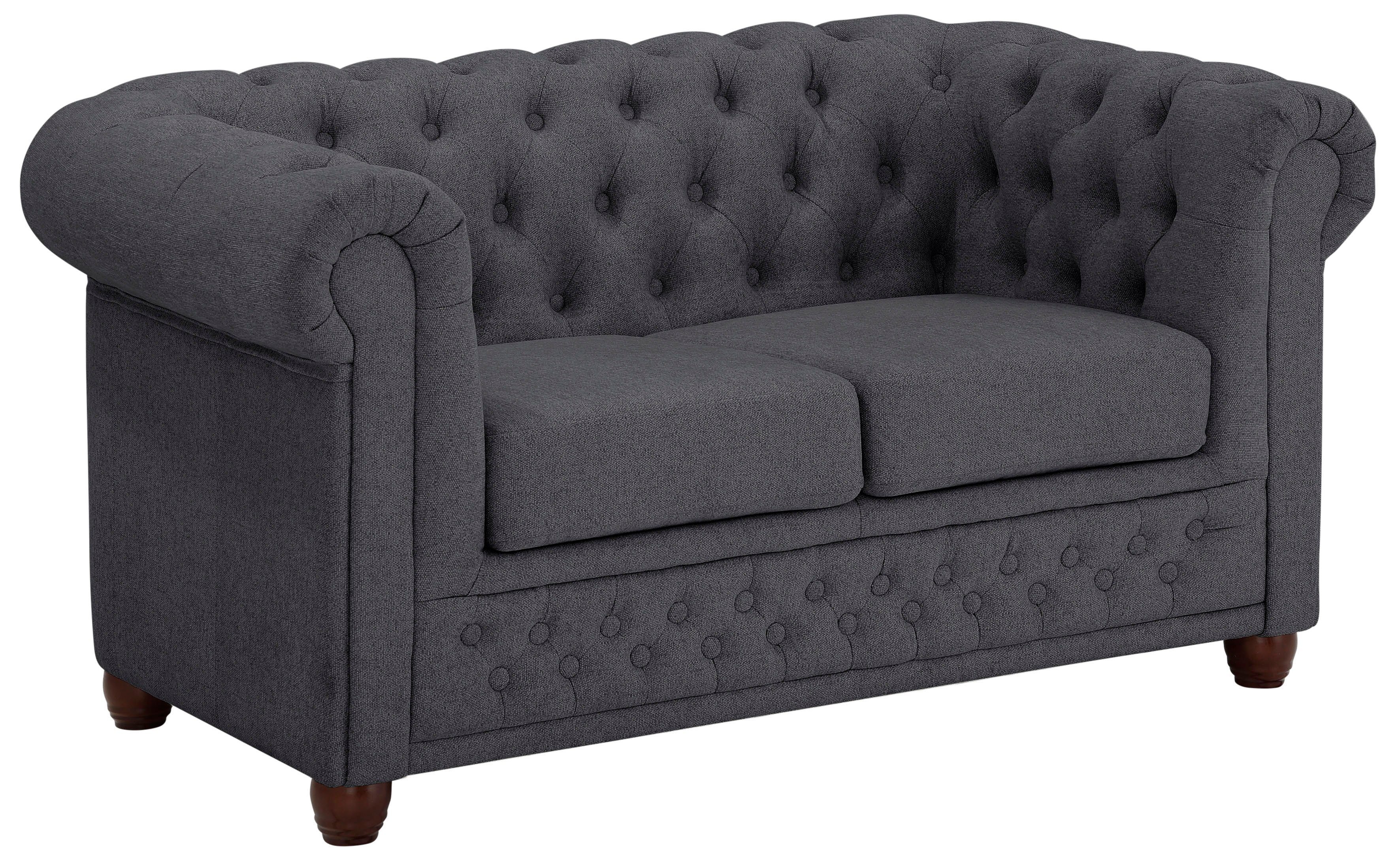 Home affaire Chesterfield-bank New Castle met hoogwaardige capitonnage in chesterfield-design, bxdxh: 148x86x72
