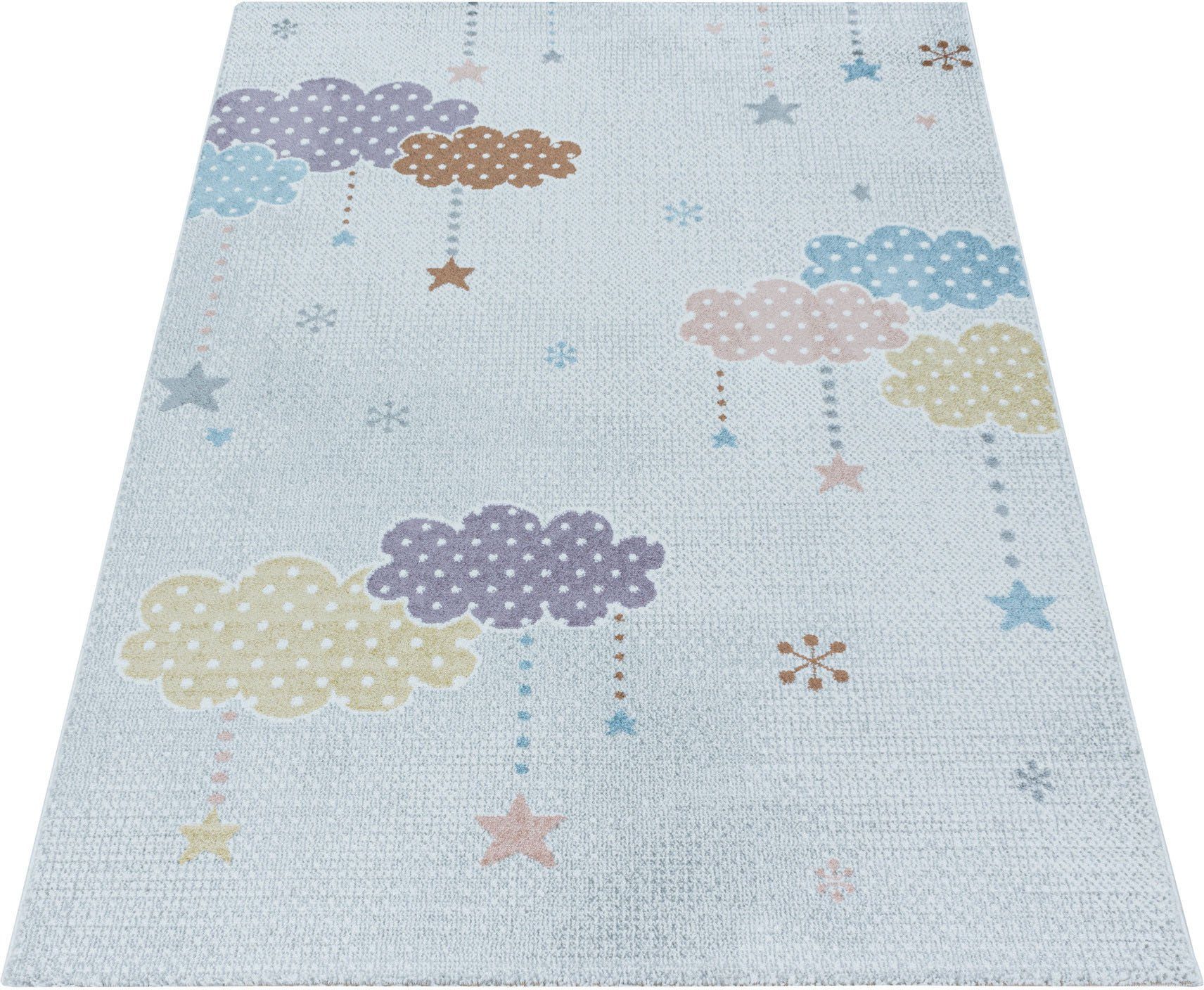 Ayyildiz Teppiche Kindervloerkleed LUCKY 3611 Kinderkleed met wolken- en sterrenmotief
