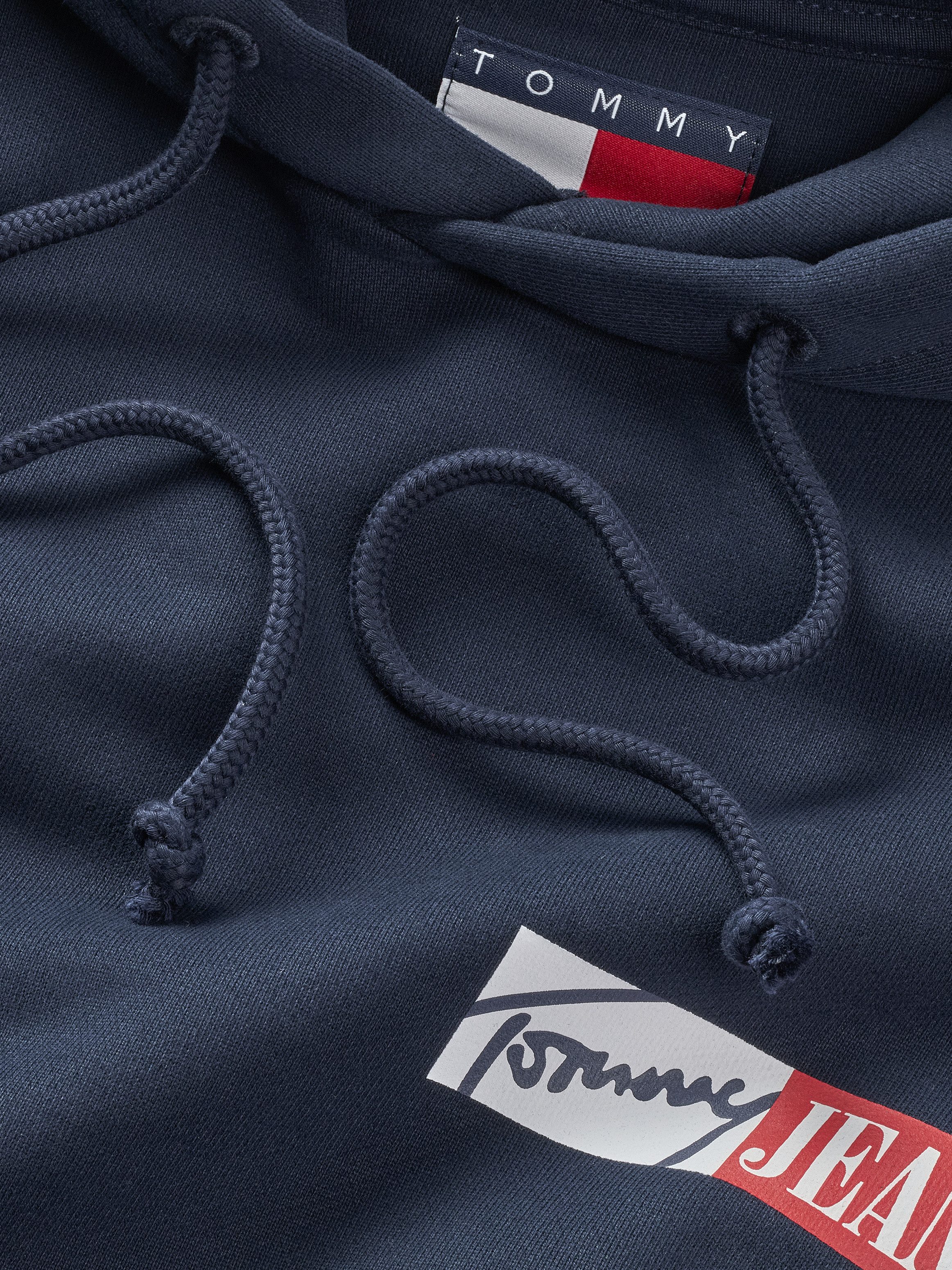 Tommy Jeans Plus Hoodie TJM REG ENTRY GRAPHIC HOODIE EXT in grote maten, logoprint, kangoeroezak