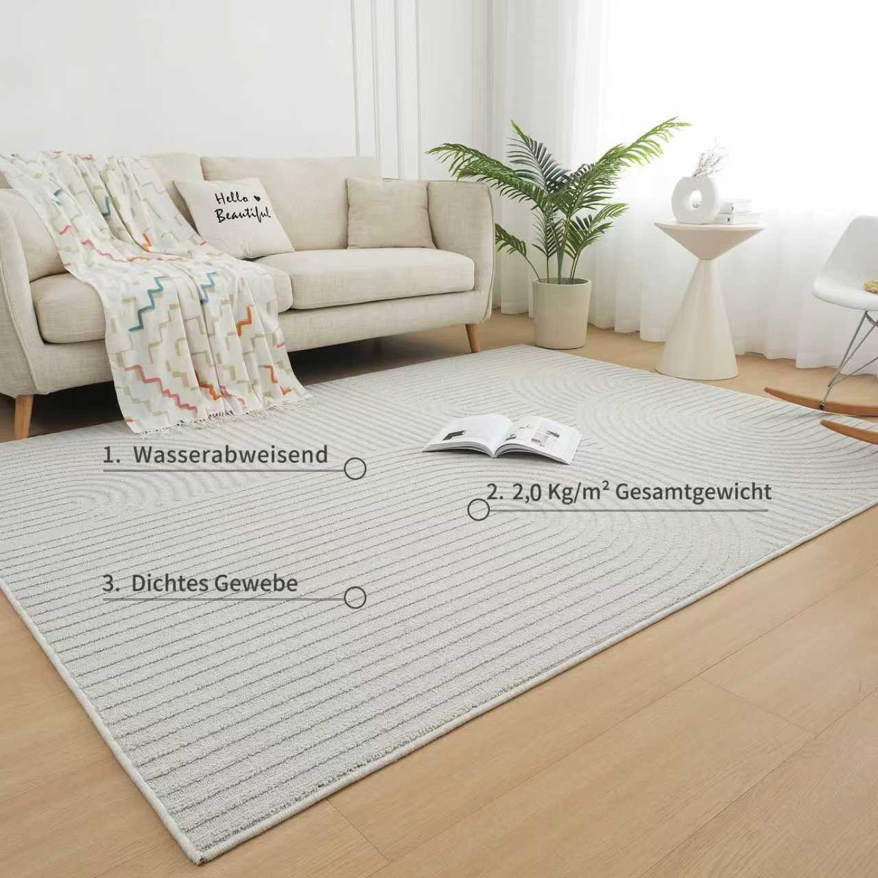 my home Vloerkleed Jola hoog-laag ontwerp, Scandi-look, Zen Boho, modern, 3D, woonkamer, slaapkamer, waterafstotend