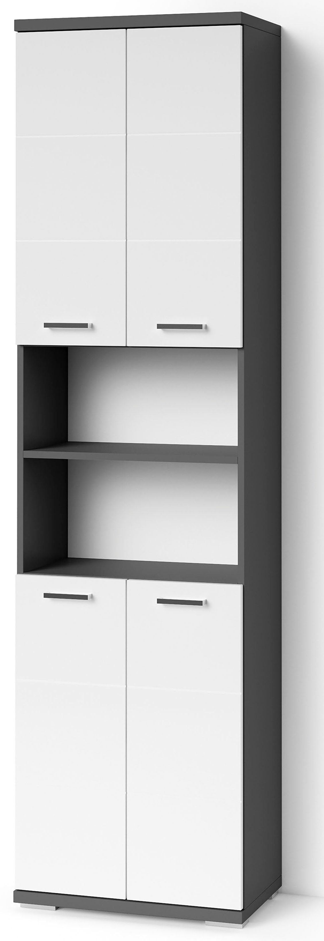 byLIVING Hoge kast Nebraska Breedte 50 cm, badkamerkast met metalen handgrepen, veel bergruimte
