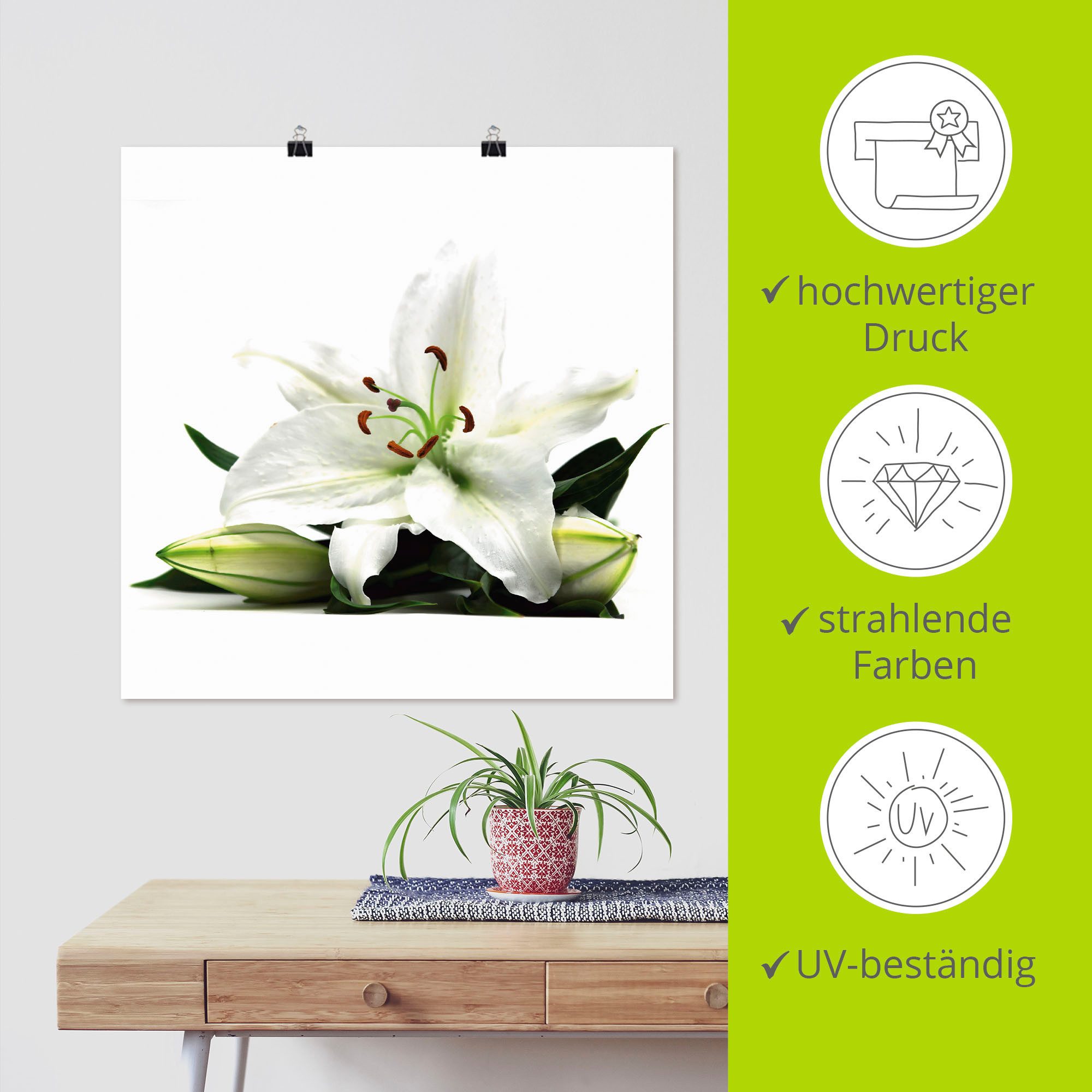 Artland Artprint Grote lelie als artprint op linnen, poster in verschillende formaten maten