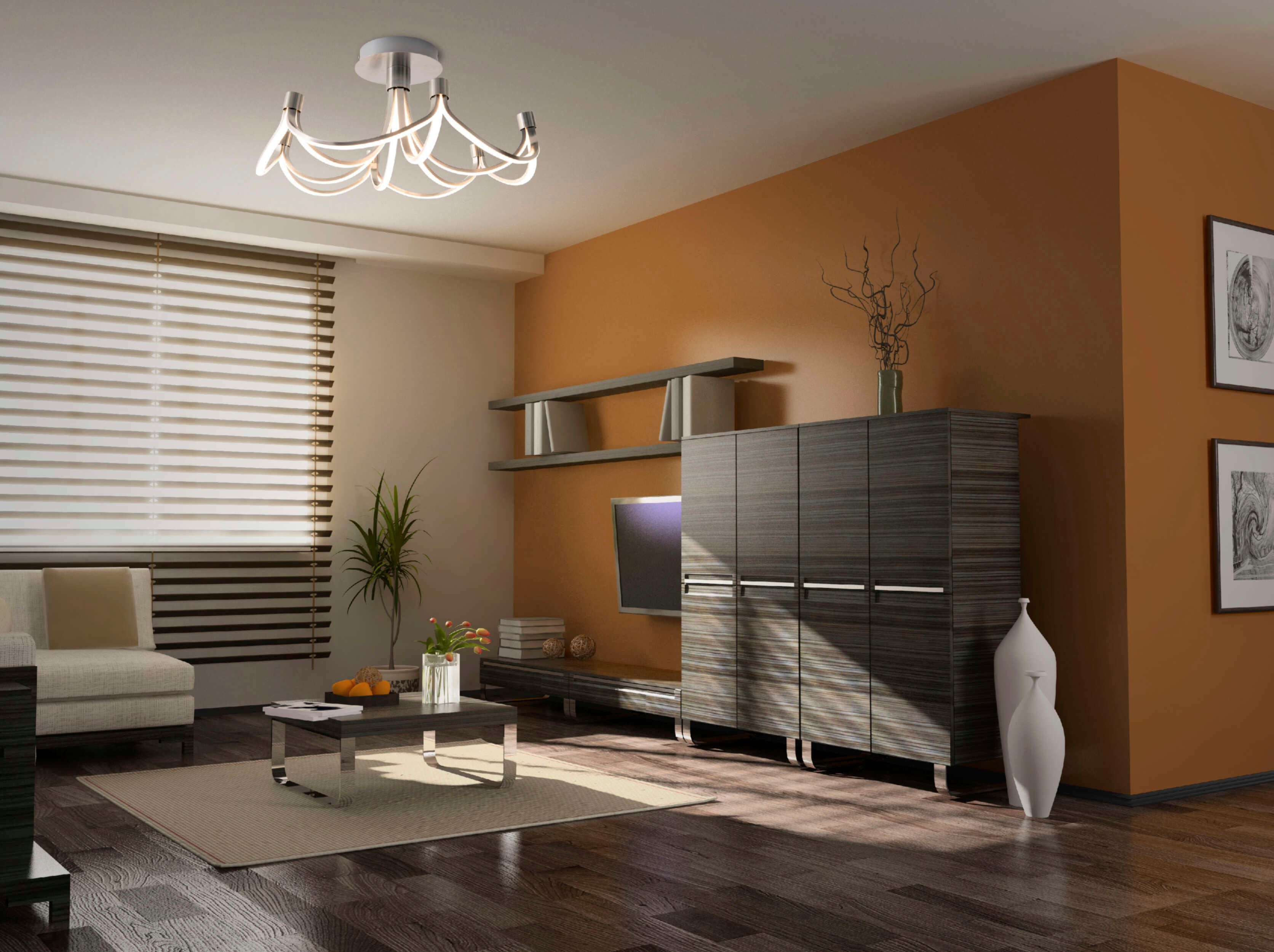 näve Led-plafondlamp Festos Kroon, in 3 stappen dimbaar, nikkel-mat, warmwitte LED, D: 60cm (1 stuk)