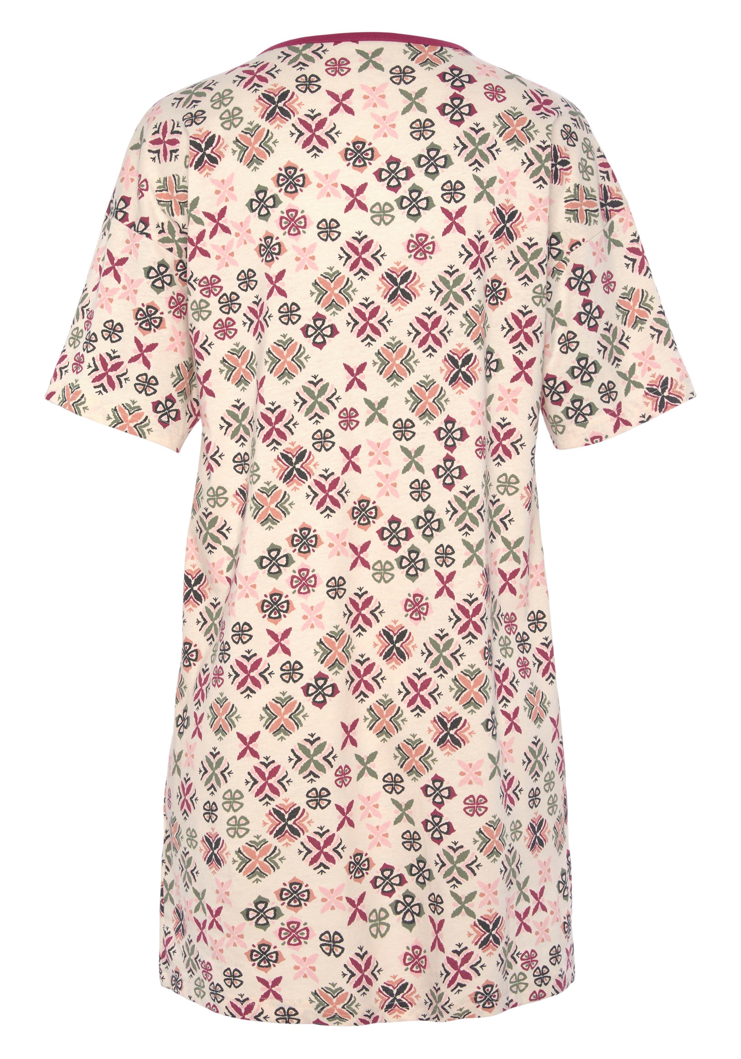 Vivance Dreams Nachthemd met grafisch-florale alloverprint