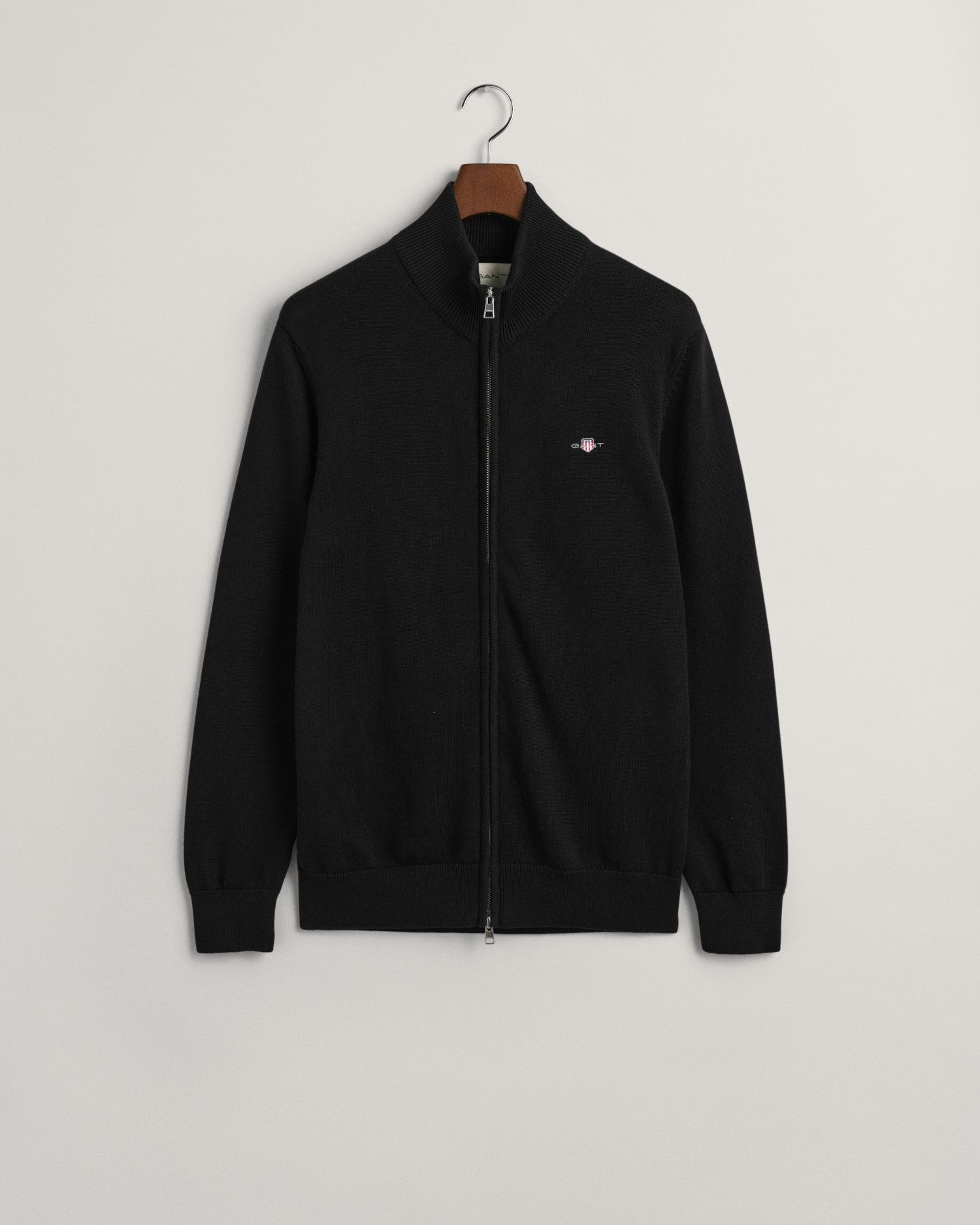 Gant Cardigan CASUAL COTTON ZIP CARDIGAN Met ribbels aan opstaande kraag, mouwen en zoom