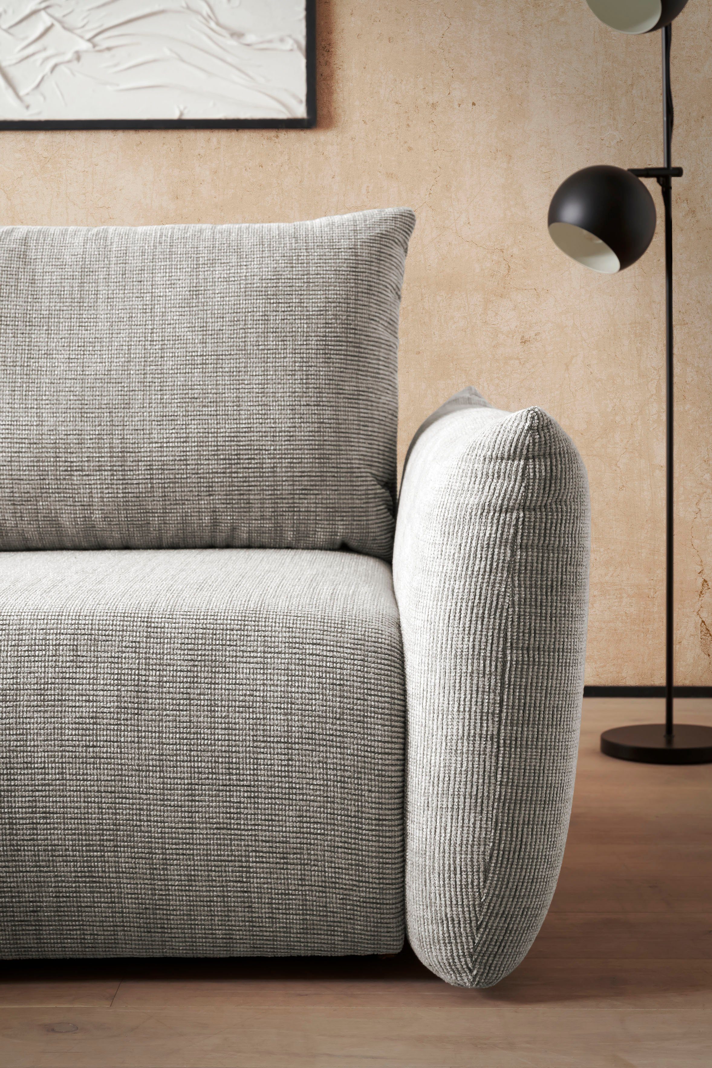 INOSIGN Hoekbank MAVAS bedbank met bedkist, L-model, ca. 257/127 cm (ligoppervlak 212/145 cm), ribfluweel, chenille, structuur