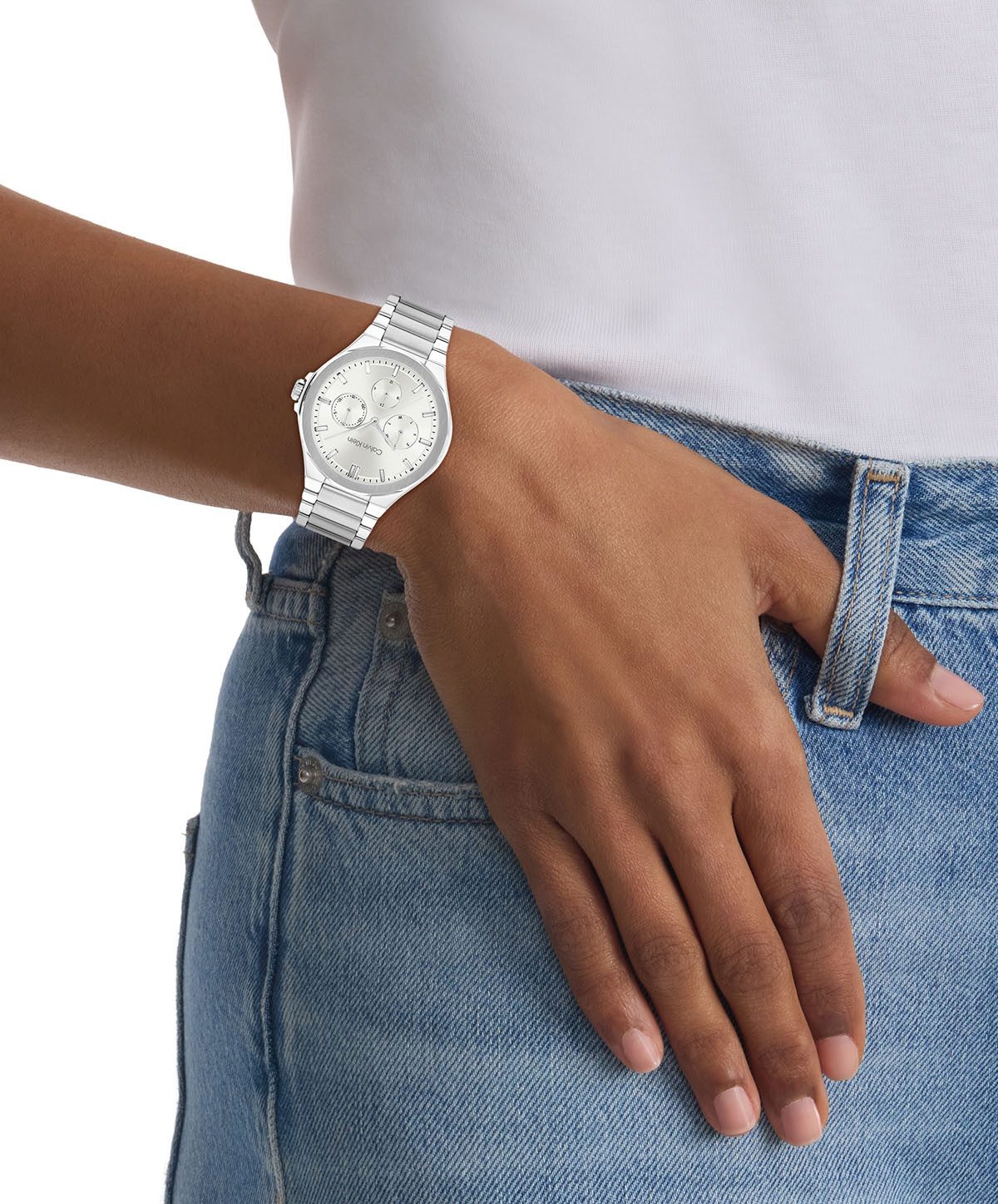 Calvin Klein Multifunctioneel horloge VIBRANCY Horloge, quartz, dameshorloge, dag, weekdag, stalen band