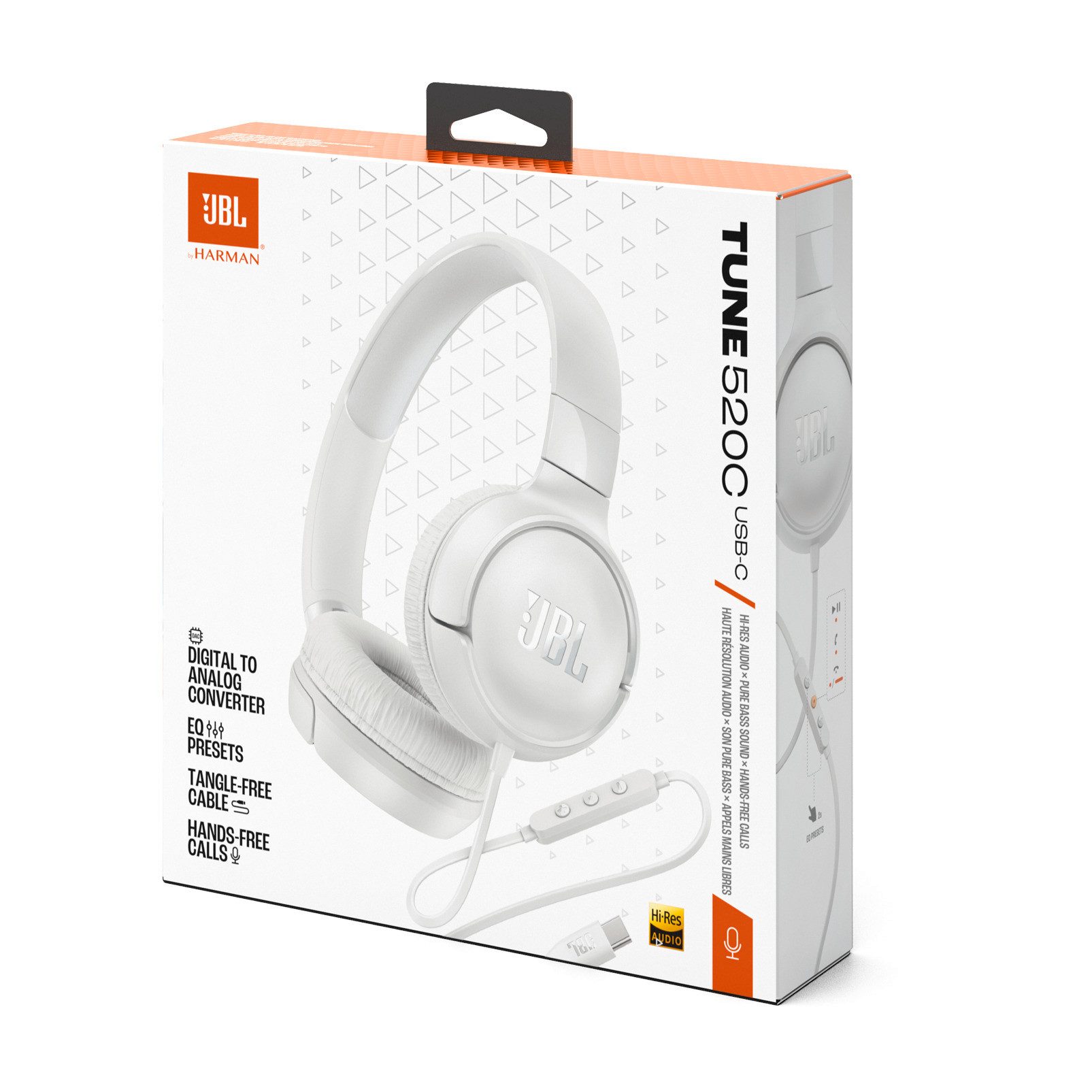 JBL Hoofdtelefoon Tune 520C USB-C bekabelde Hi-Res-On-Ear