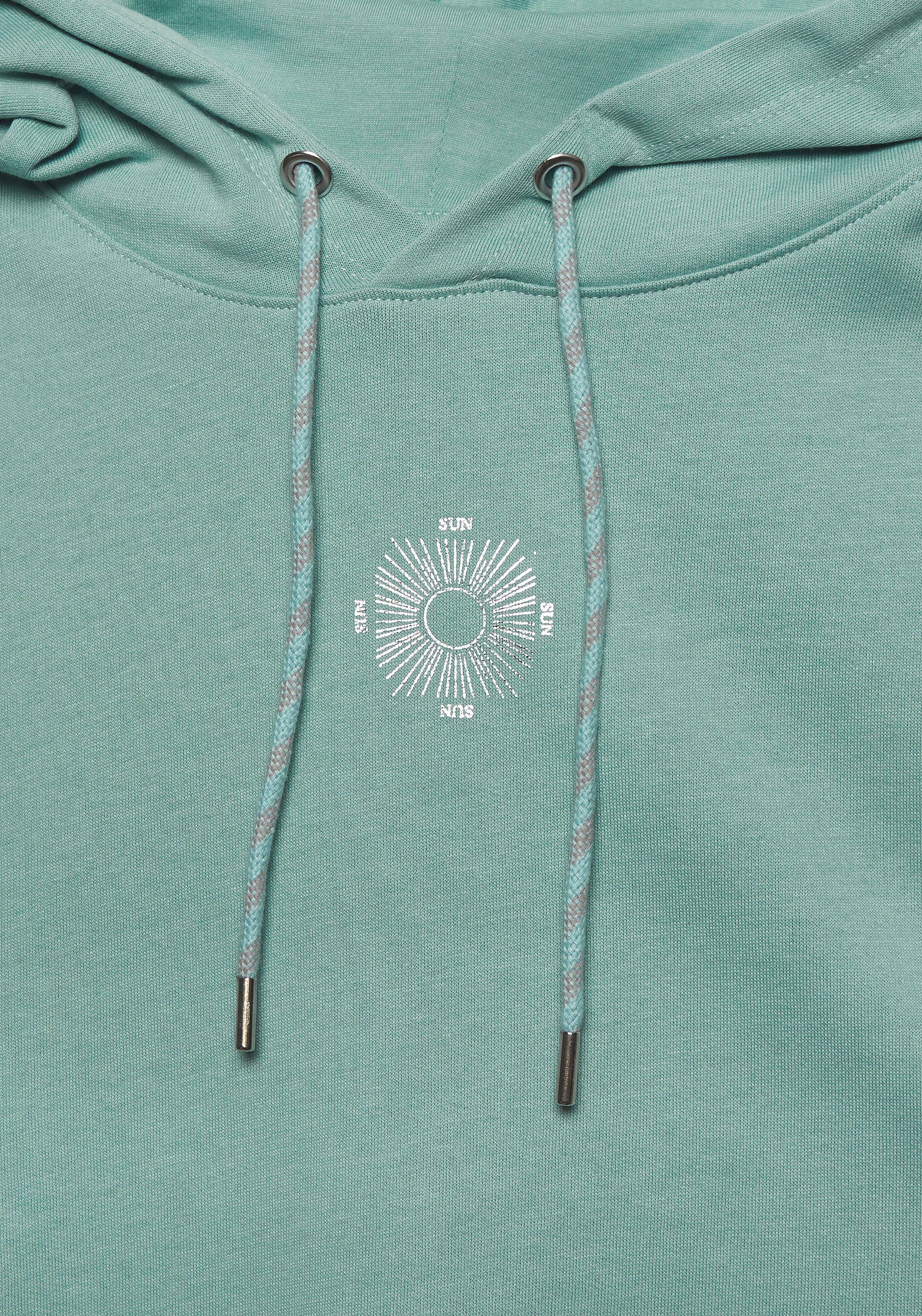 Buffalo Hoodie Capuchon sweatshirt met grote rugprint met glanseffect loungewear
