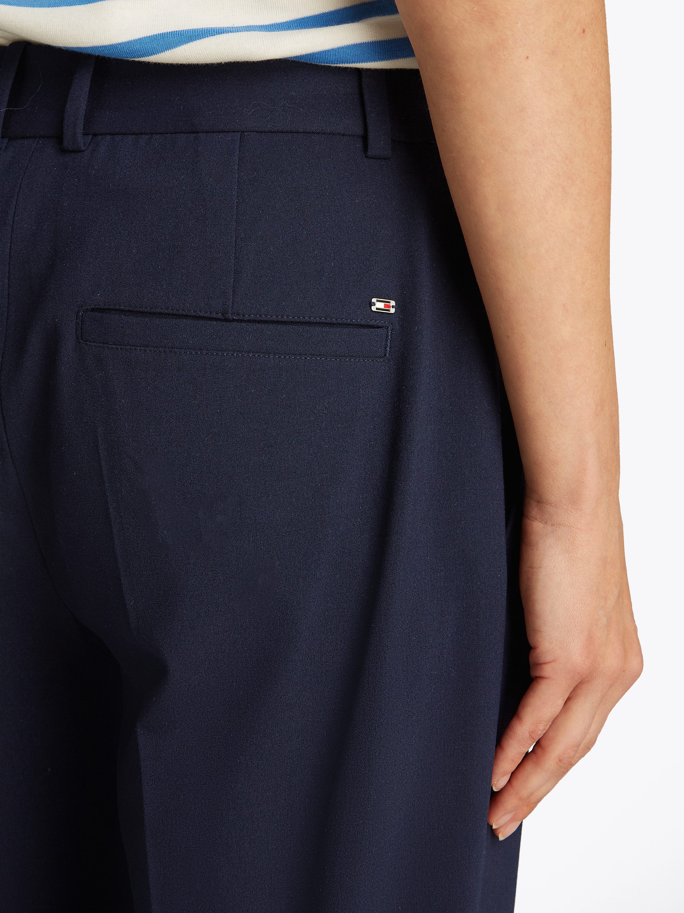 Tommy Hilfiger Geweven broek Low Normal Waist Bi-Stretch Riemlus, elastisch, onderhoudsvriendelijk kreukvrij, business casual