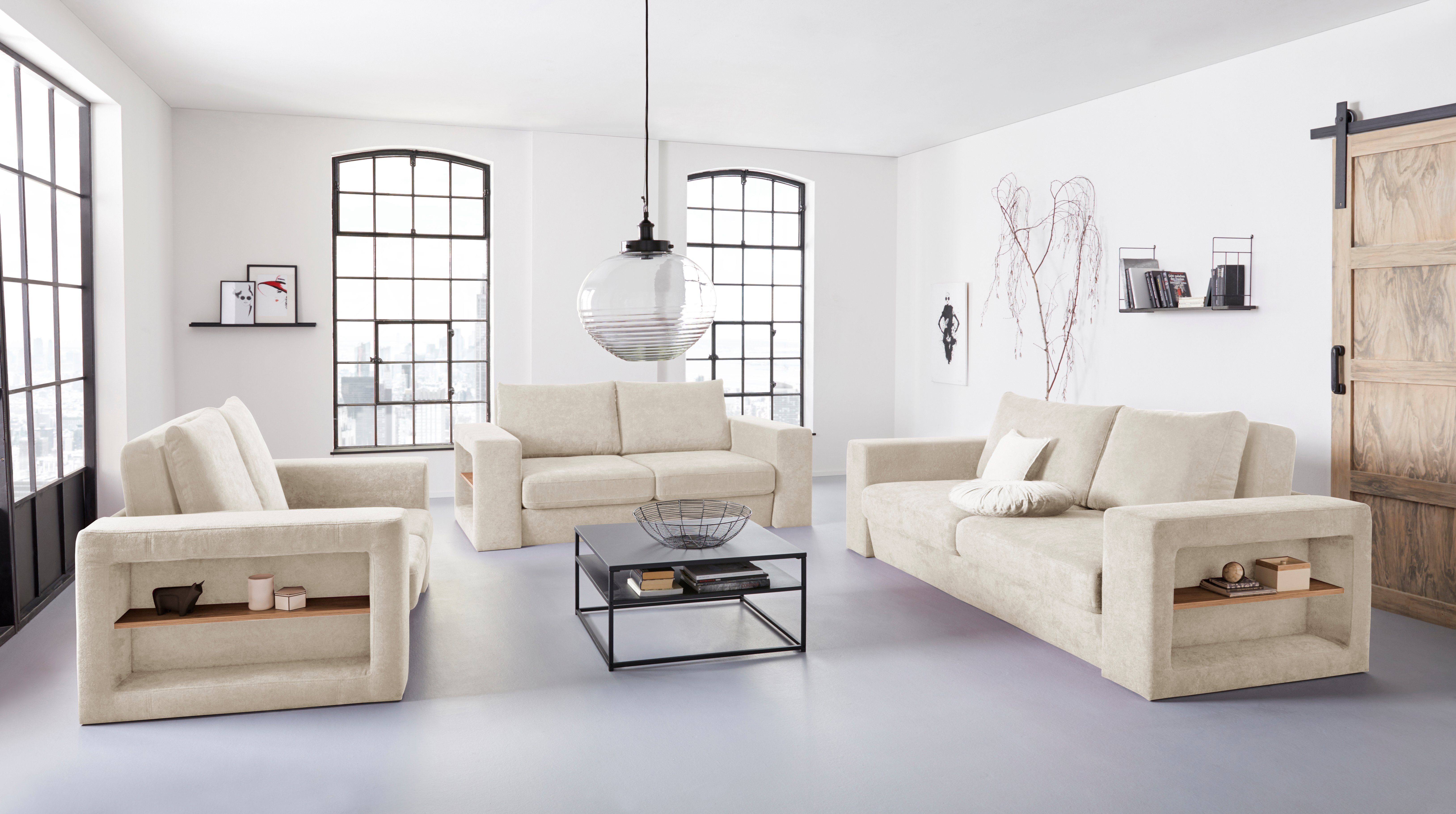 LOOKS BY WOLFGANG JOOP 4-zitsbank Looksvb Aan te passen bank: de bank wordt een bank met 2 hockers, met kastfunctie