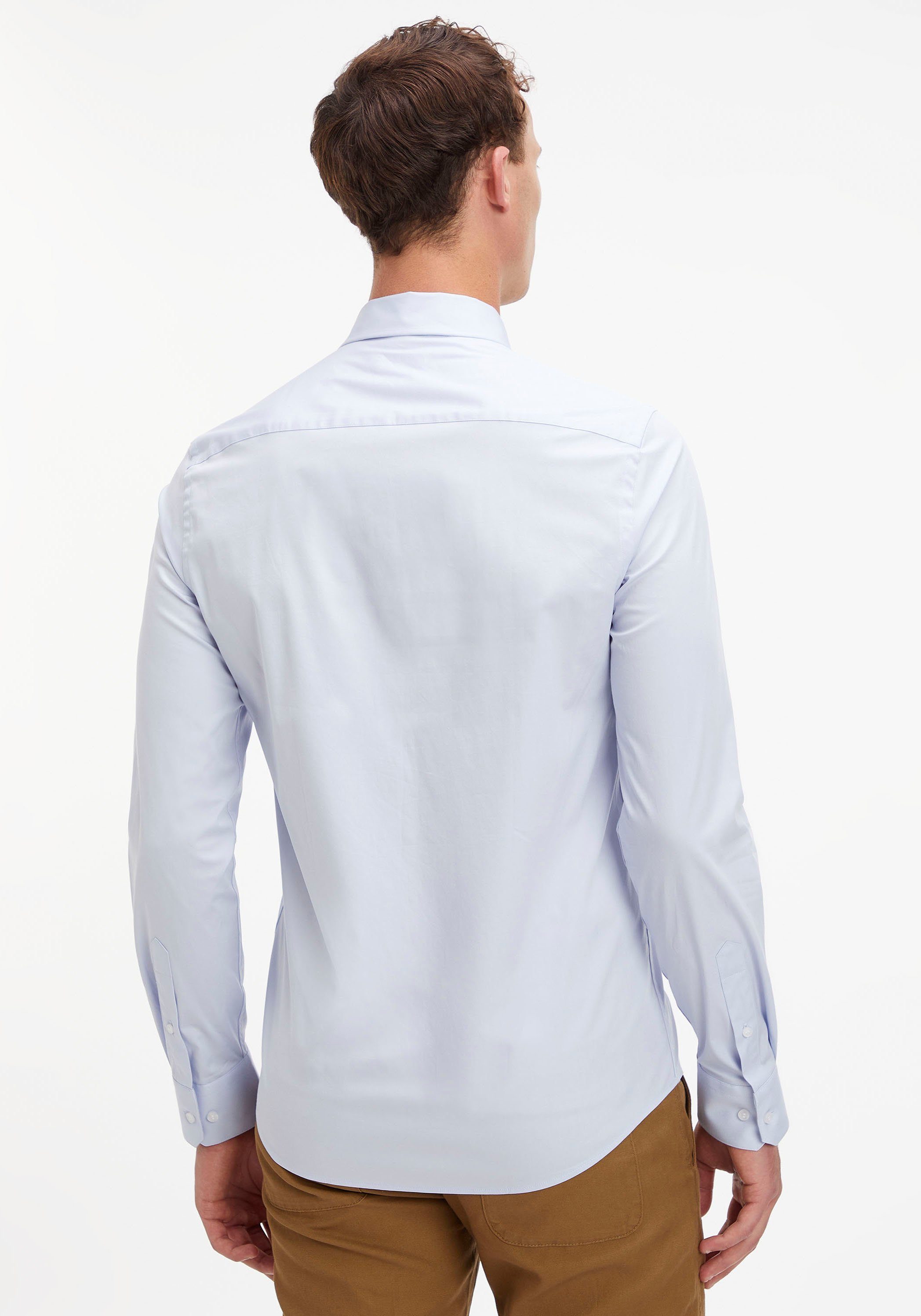 Calvin Klein Businessoverhemd STRETCH POPLIN SLIM SHIRT met calvin klein-logo op de borst