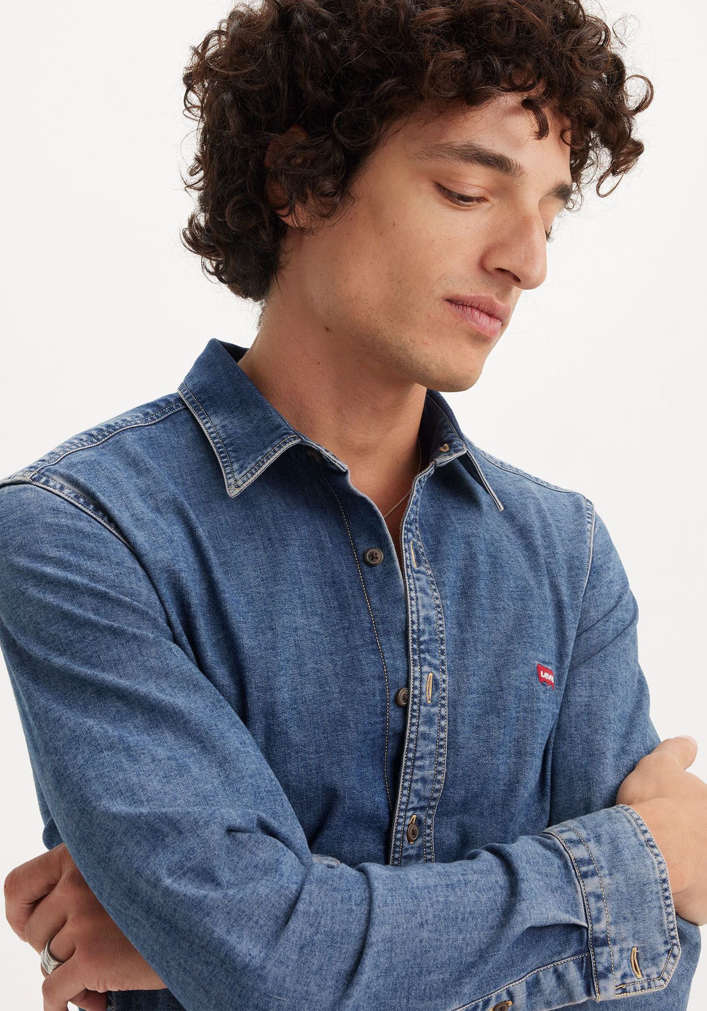 Levi's Jeans overhemd LS BATTERY HM SHIRT SLIM van onderhoudsvriendelijke katoenmix