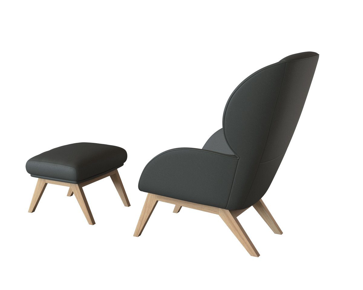 FLEXLUX Oorfauteuil Adria Stijl & comfort, organische vorm, eikenhouten voet