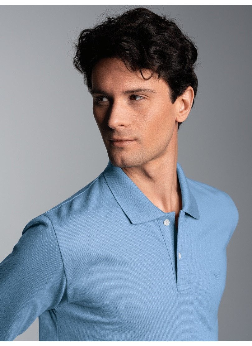 Trigema Poloshirt lange mouw poloshirt met mouwboorden (1-delig)
