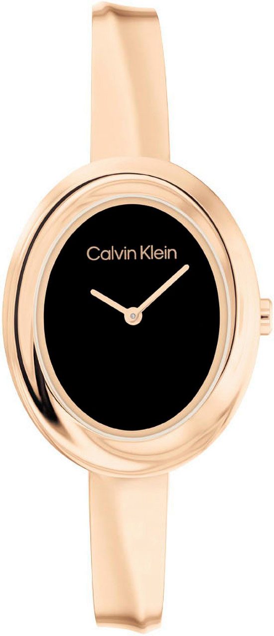 Calvin Klein Kwartshorloge Twisted bezel Horloge, dameshorloge, stalen band, analoog