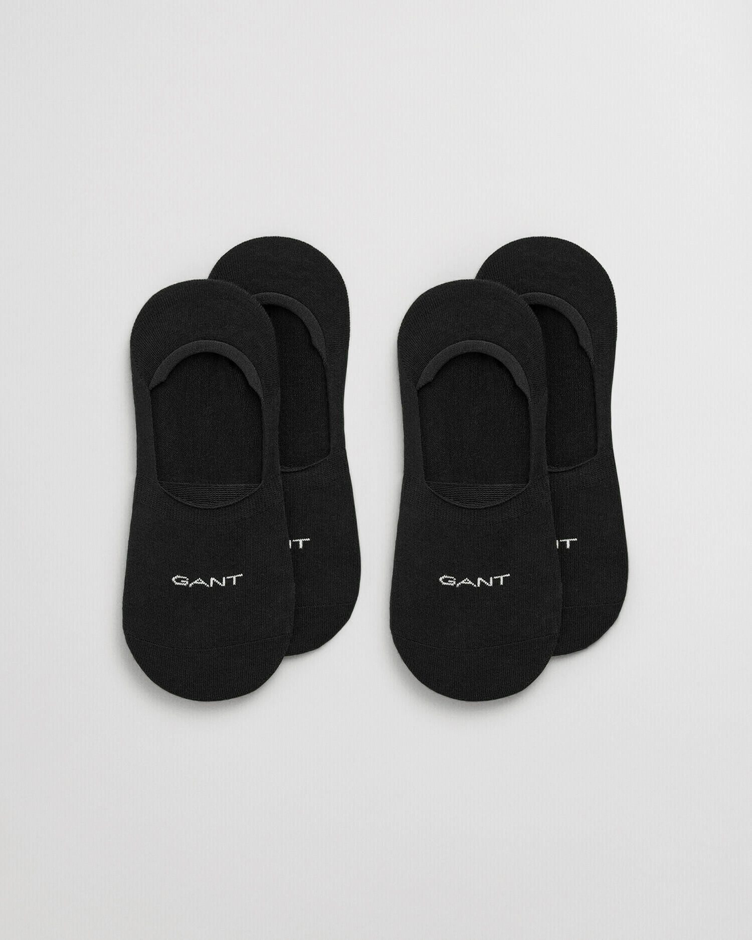 Gant Enkelsokken INVISIBLE SOCKS 2-PACK met siliconen inzetstuk op de hiel heren sokken maat 43-45 zwart