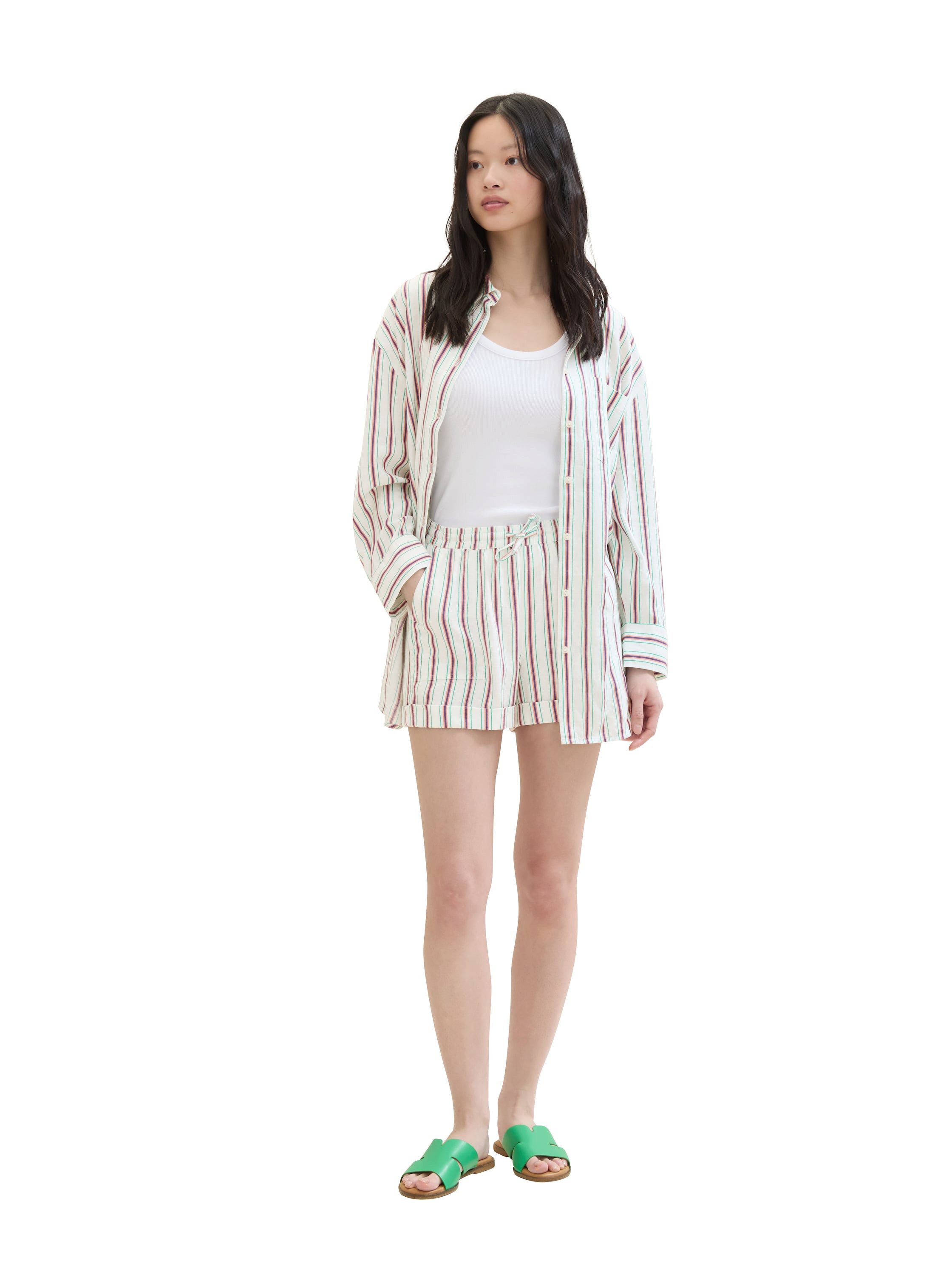 Tom Tailor Denim Lange blouse met gestreept patroon
