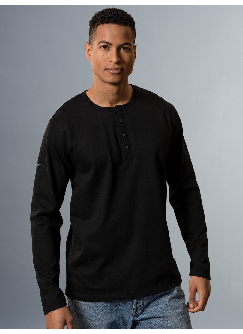 Trigema Longsleeve shirt met lange mouwen en knoopsluiting (1-delig)