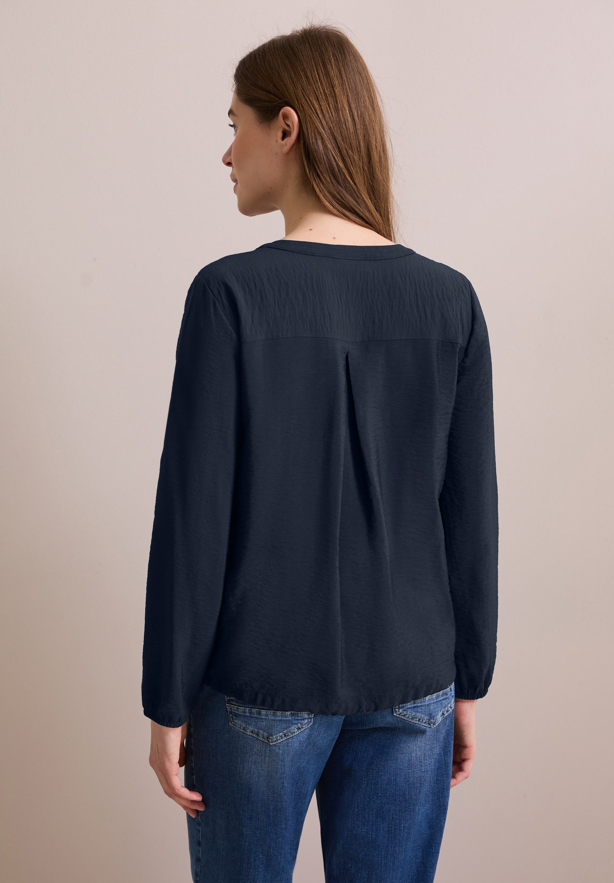 Cecil Blouse met lange mouwen met een rijgkoord bij de zoom
