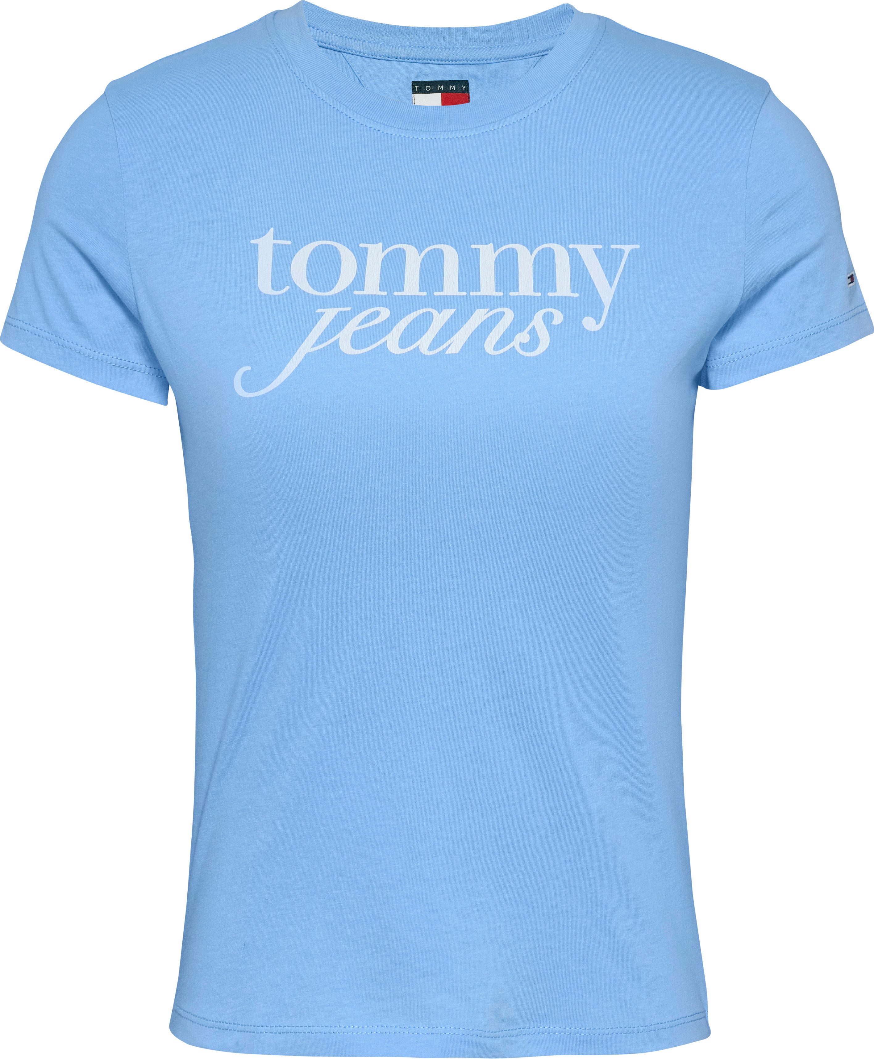 TOMMY JEANS T-shirt met logoprint op borsthoogte