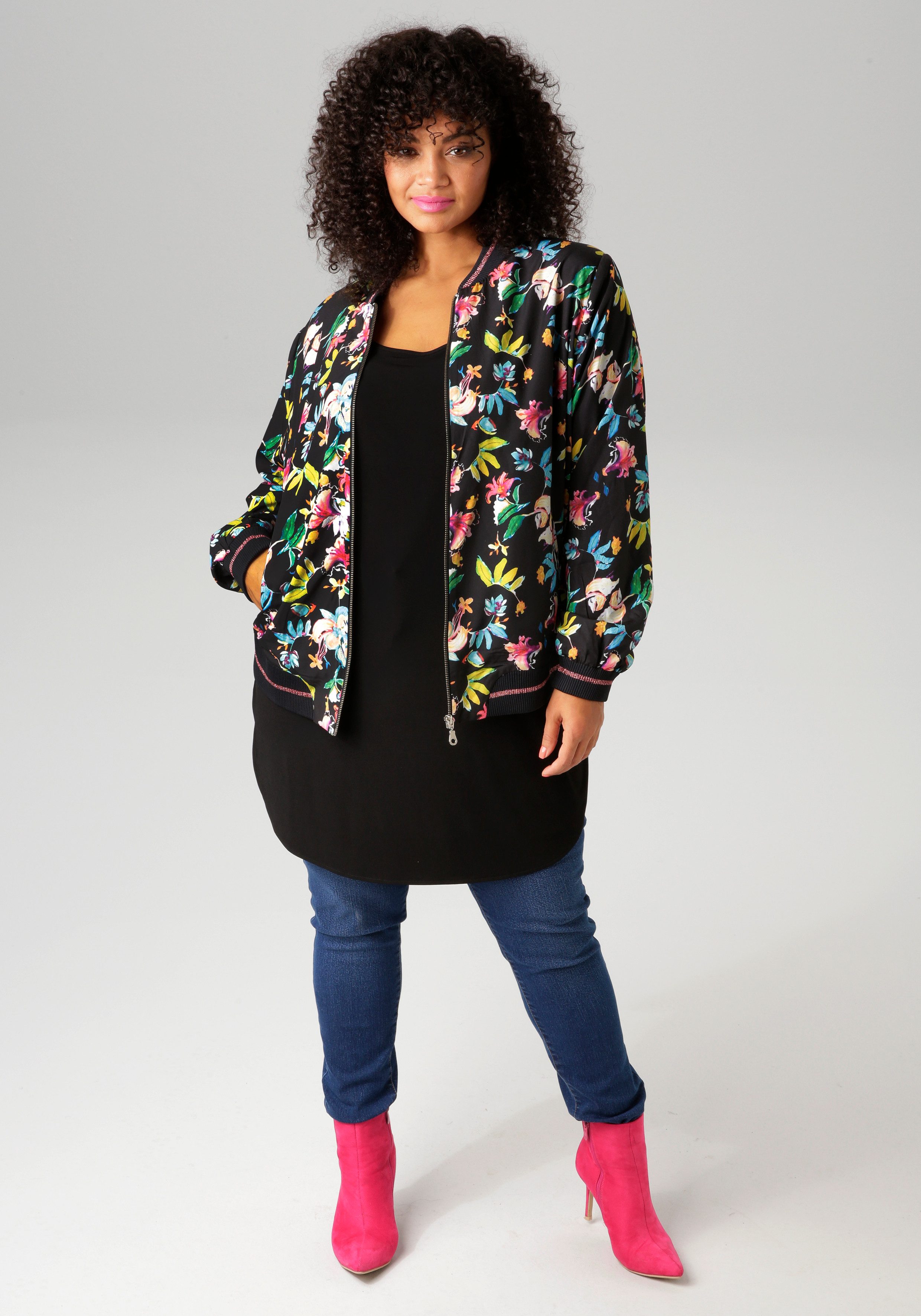 Aniston PLUS Blouson Met bloemenprint - NIEUWE COLLECTIE