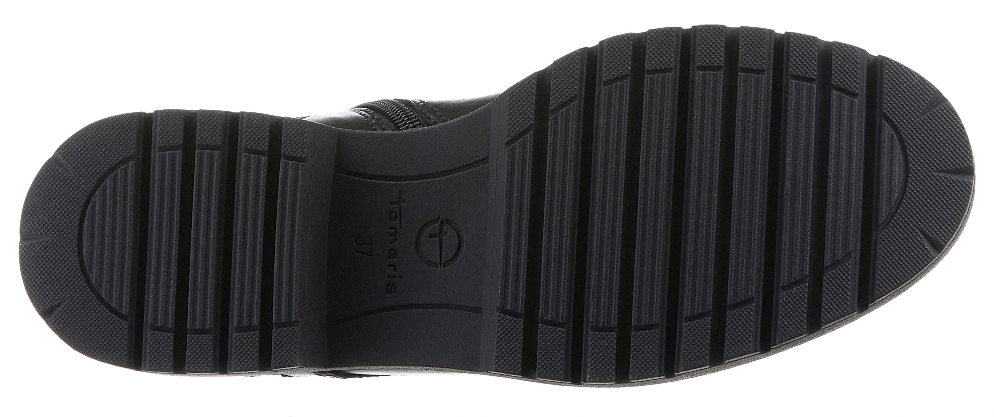 Tamaris Veterschoenen blokhak, veterschoen, combat-boots met contrast-raamnaad