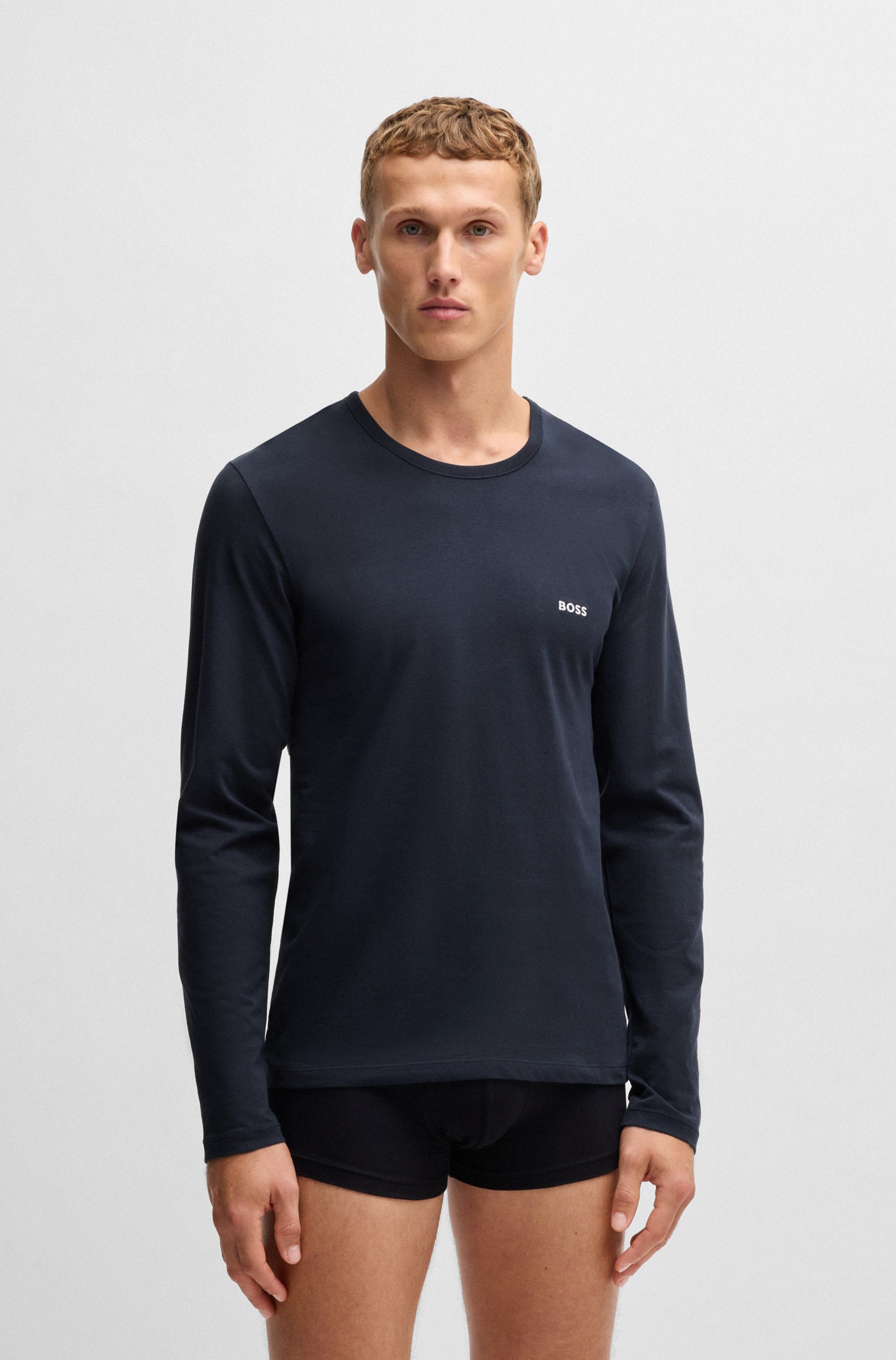 BOSS Shirt met lange mouwen Longsleeve-Shirt R-Neck Classic COTTON 3pcs pack (3-delig)