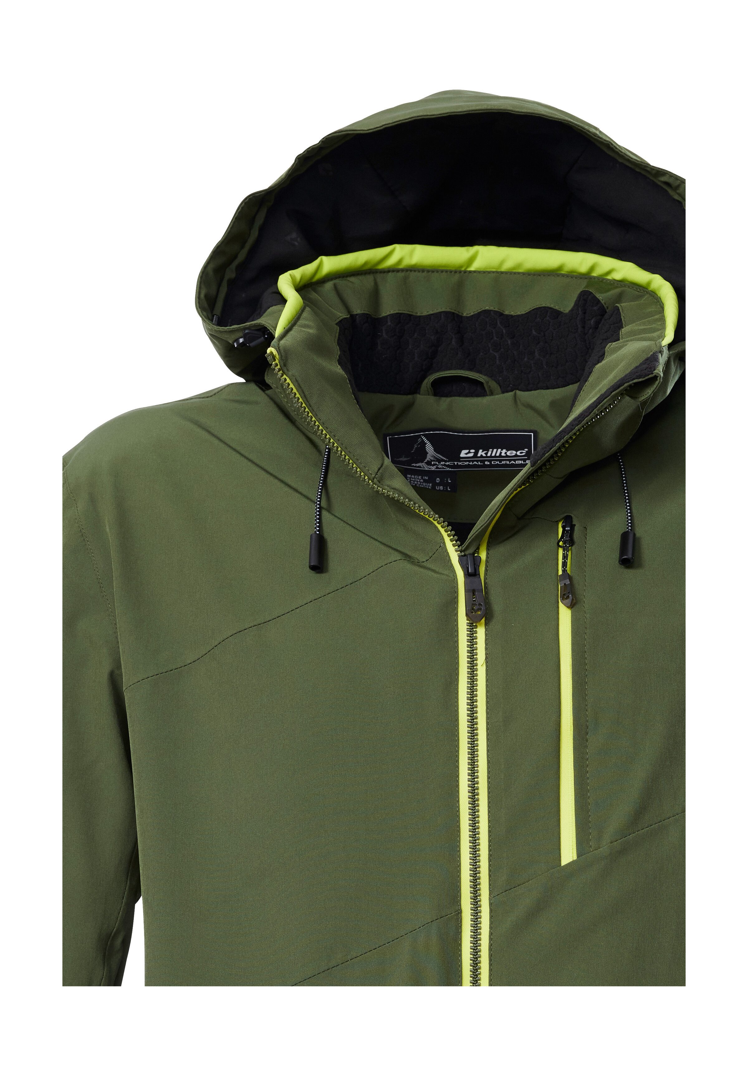 Killtec Ski-jack KSW 24 MN SKI JCKT Ademende, water- u. winddichte functionele jas, afneembare capuchon