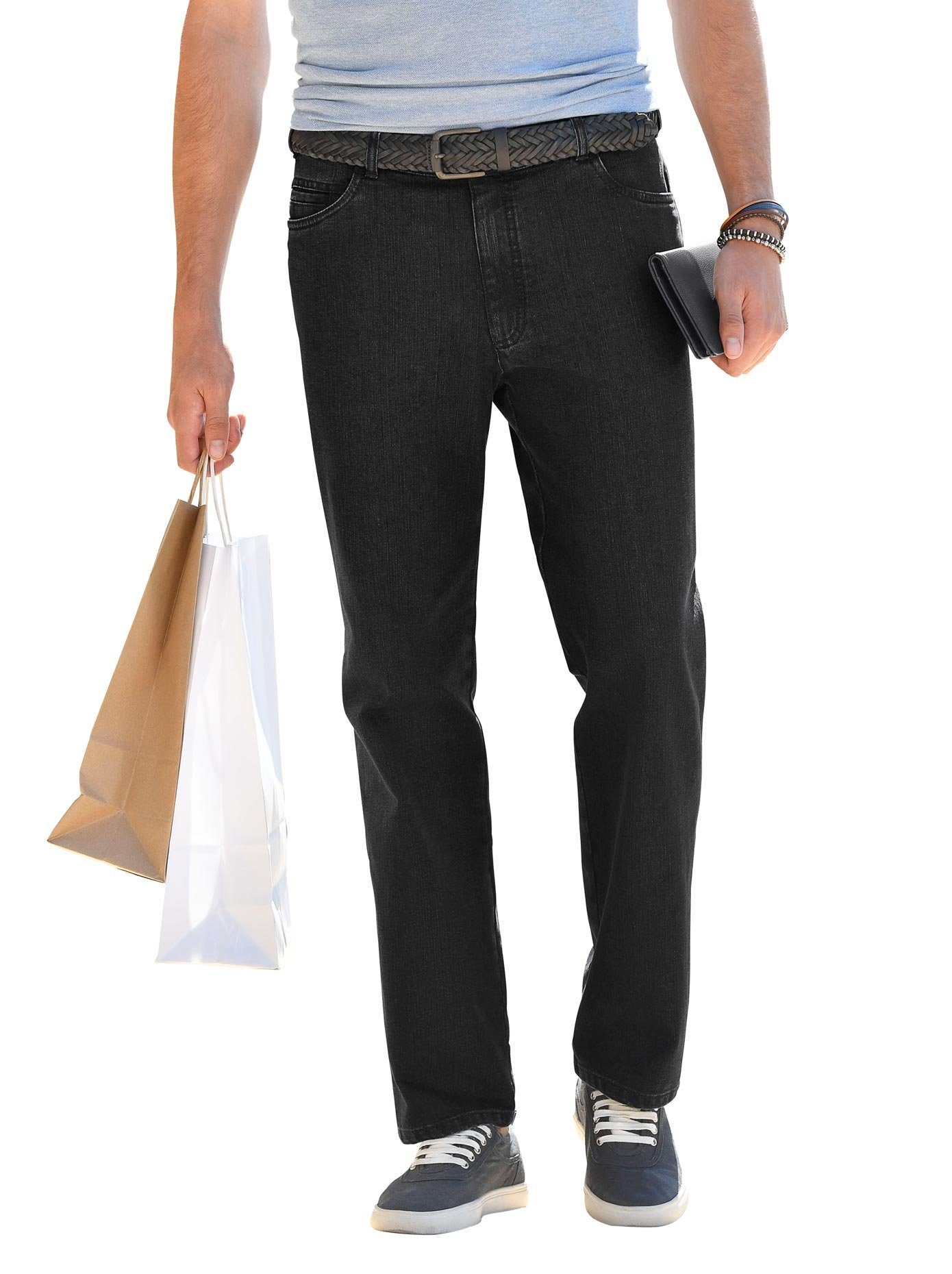 Brühl Jeans met elastische band (1-delig) heren casual broeken maat 30 zwart