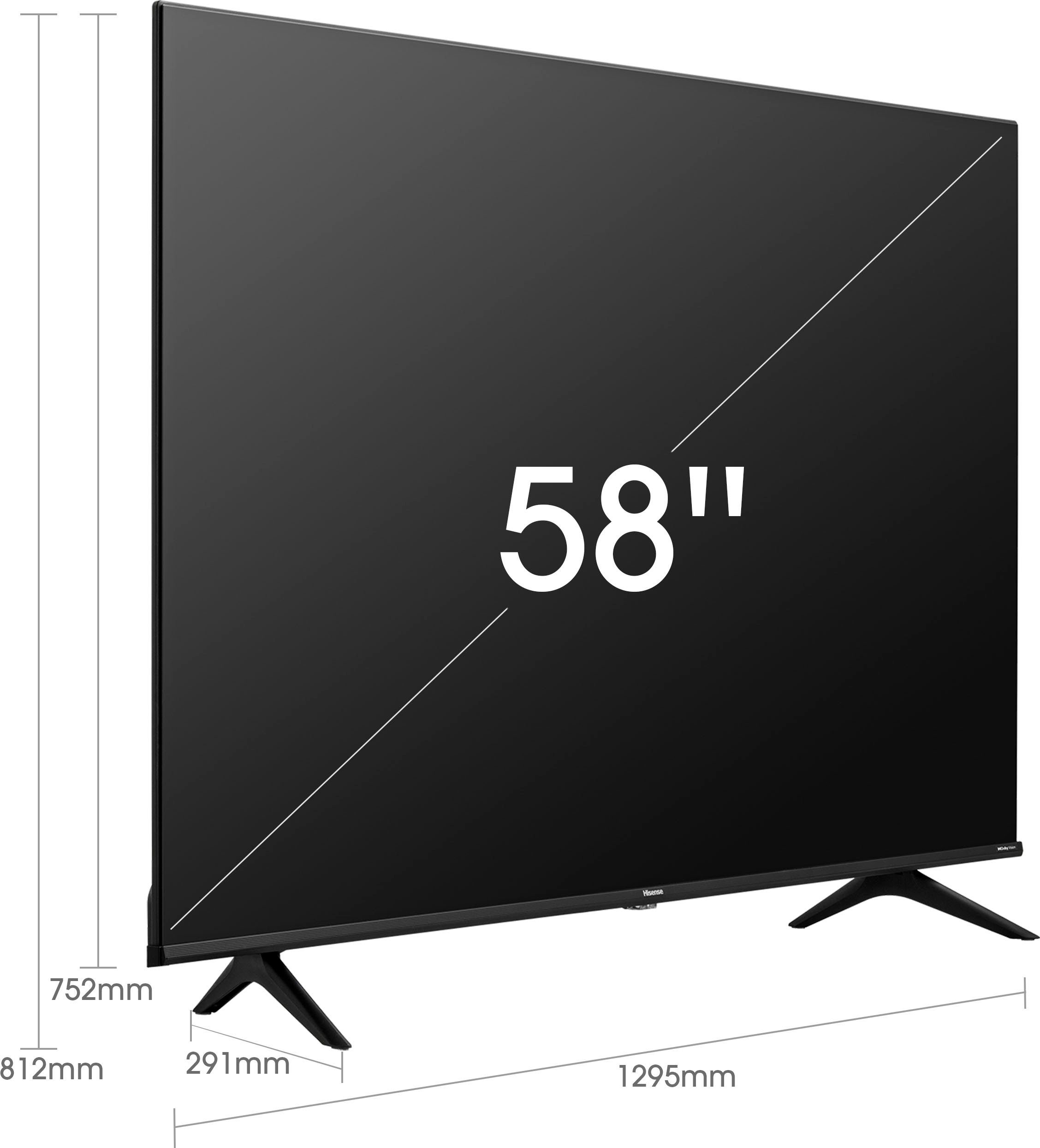 Hisense Led-TV 58A6FG, 146 cm / 58", 4K Ultra HD, Smart TV, Triple-tuner DVB-C/S/ S2/ T/ T2,Frameless,Alexa Built-in,DTS Virtual X