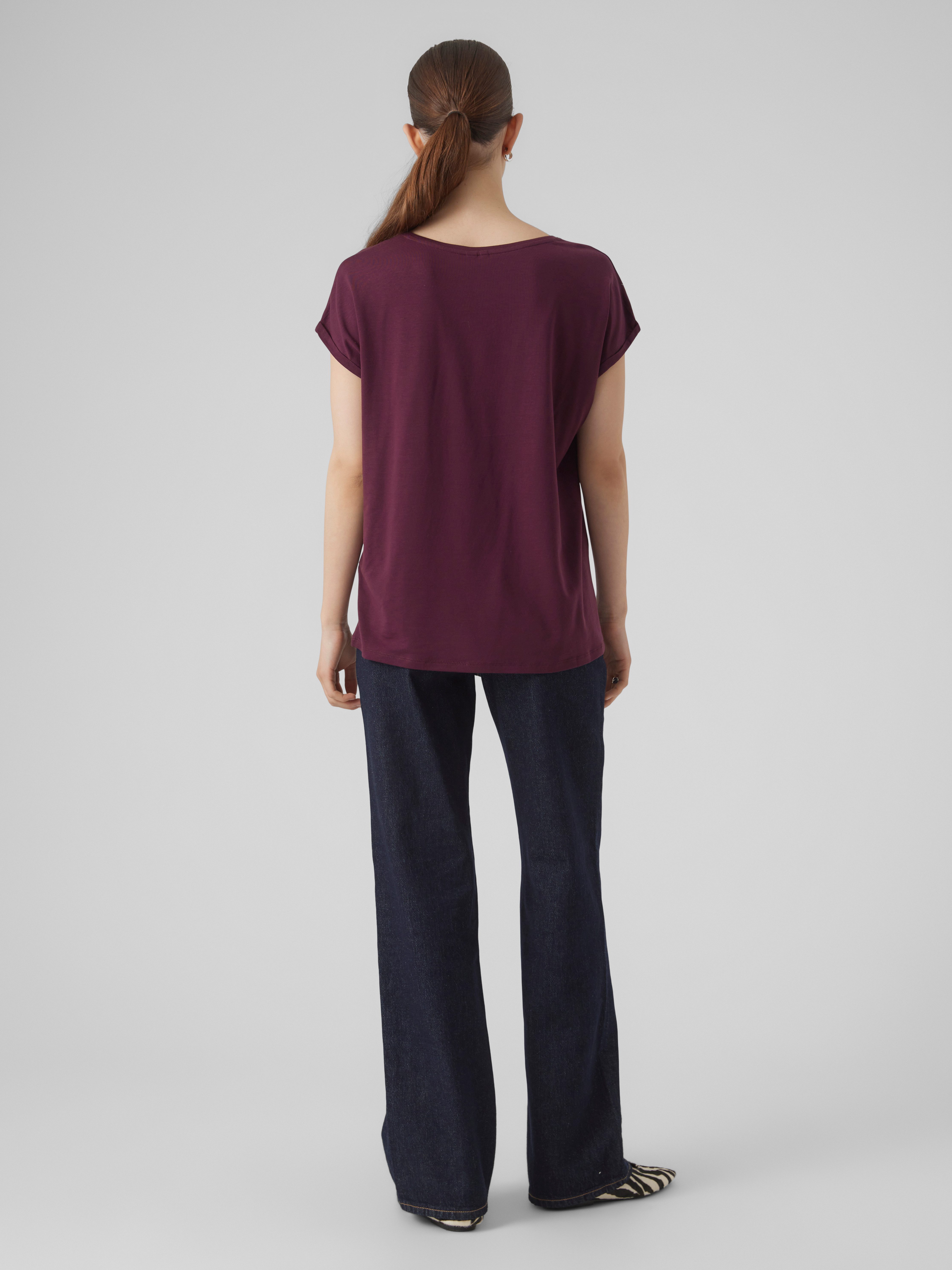 Vero Moda Shirt met ronde hals VMAVA PLAIN SS TOP GAJRS NOOS