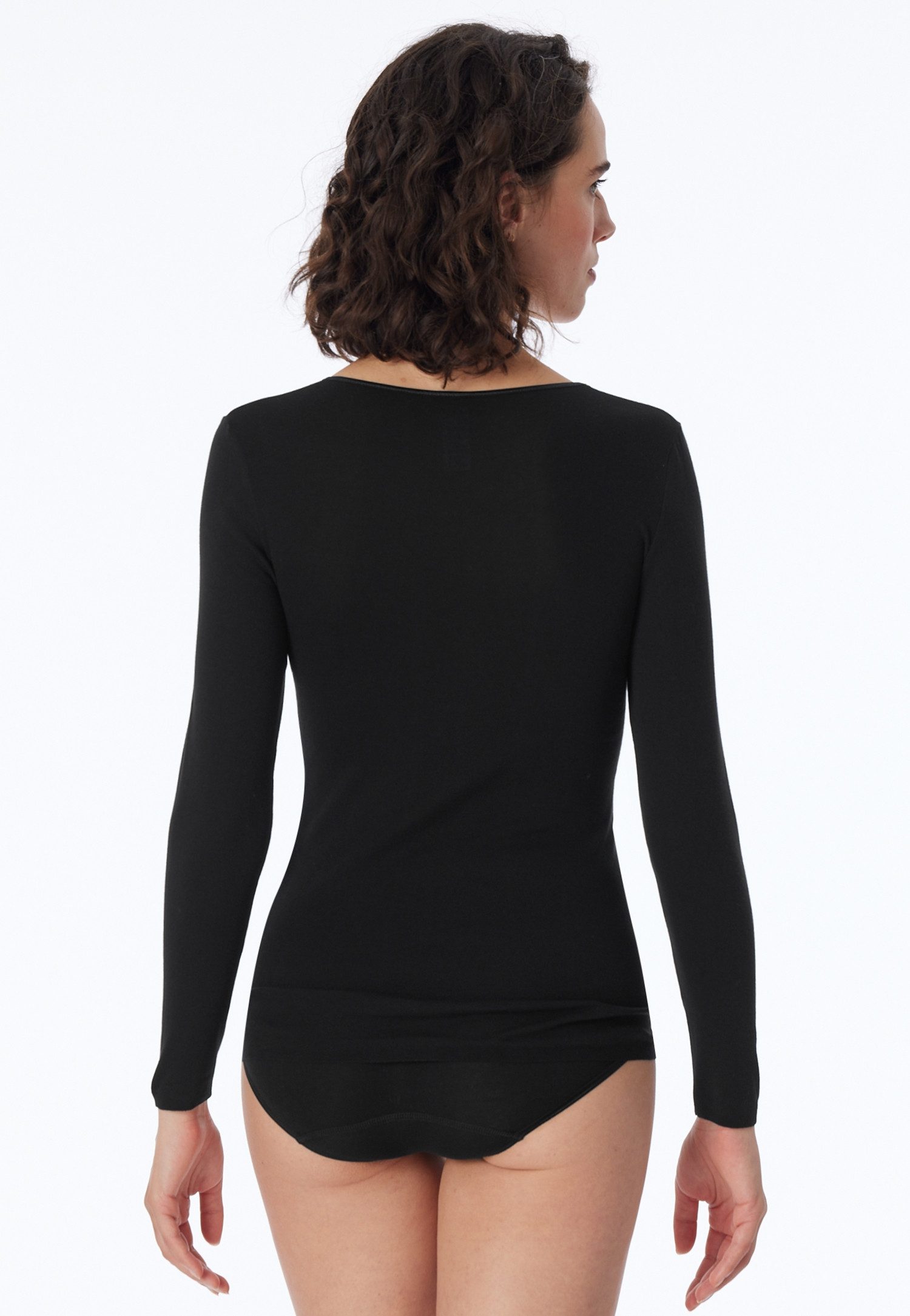 Schiesser T-shirt LUXURY ronde, subtiel glanzende halslijn