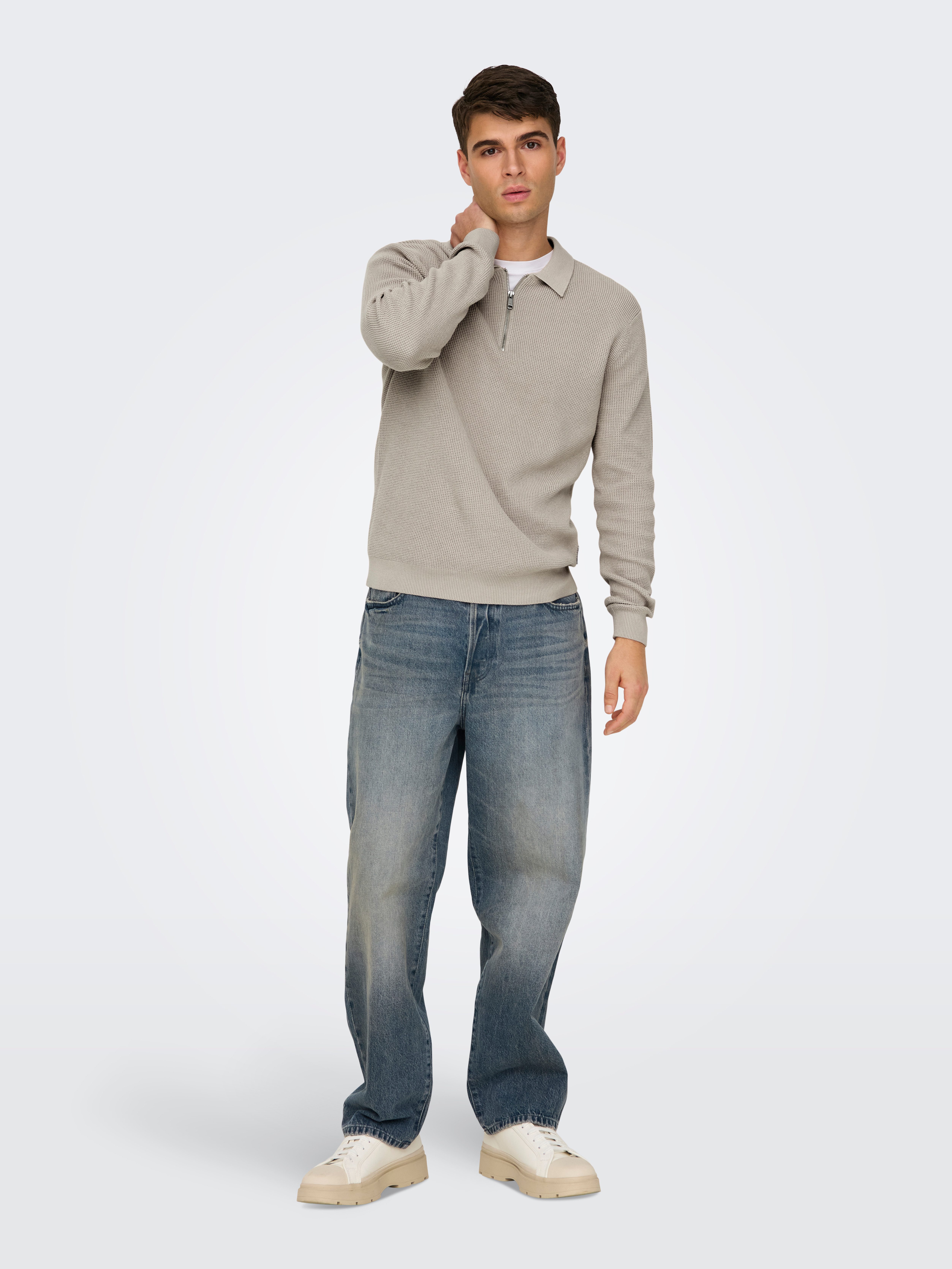 ONLY & SONS Trui met polokraag ONSMATTEO LS ZIP POLO