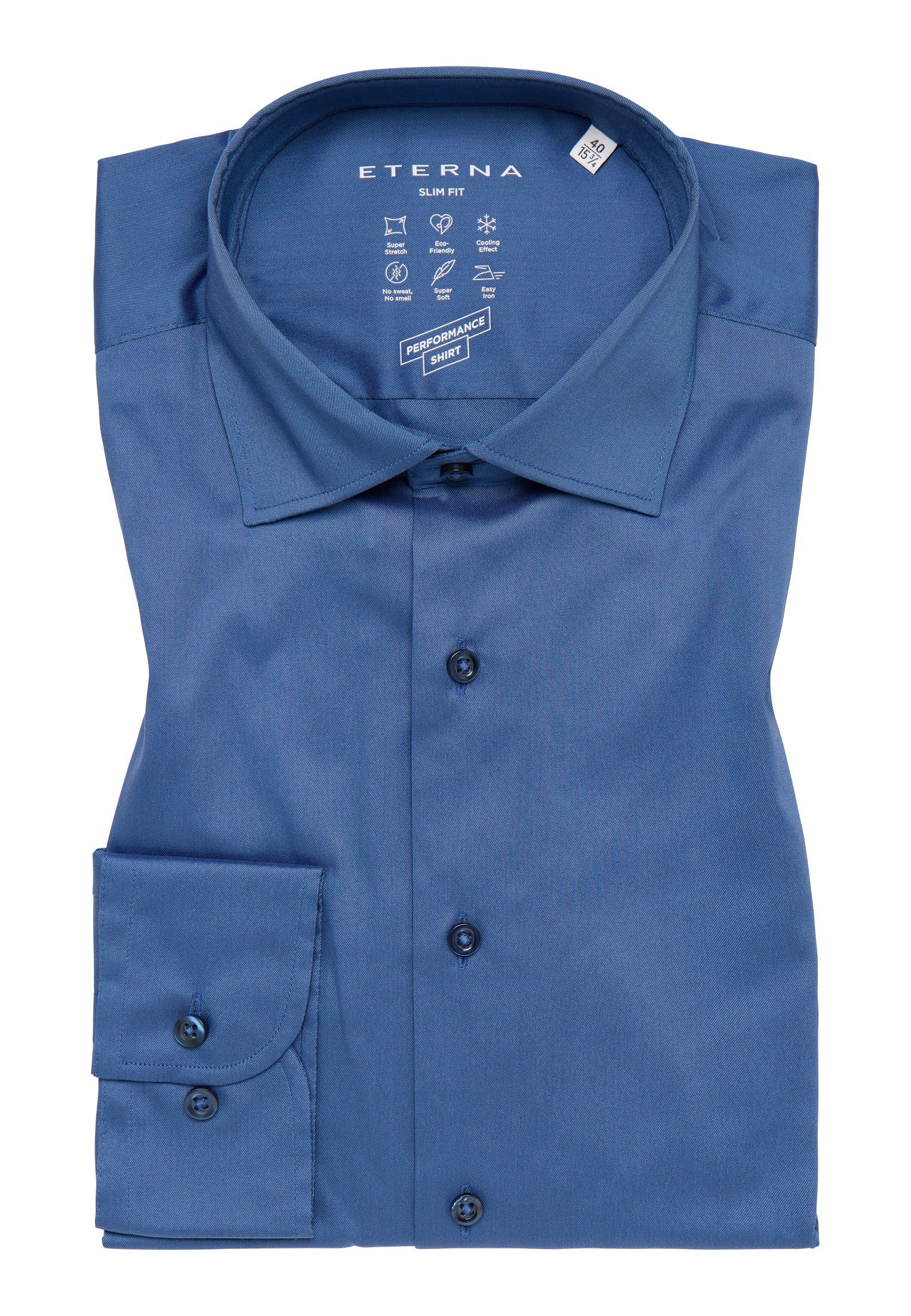 Eterna Overhemd met lange mouwen Slim fit EASY IRON (gemakkelijk te strijken)