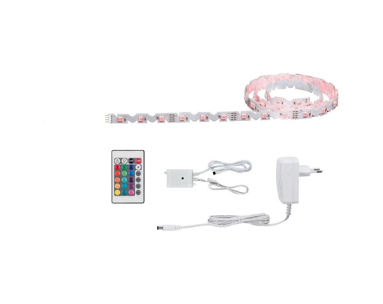 Paulmann Led-strepen Functie FlexLED 3D Set 1,5m RGB 11W 230V/24V 24VA Wit (1 stuk)