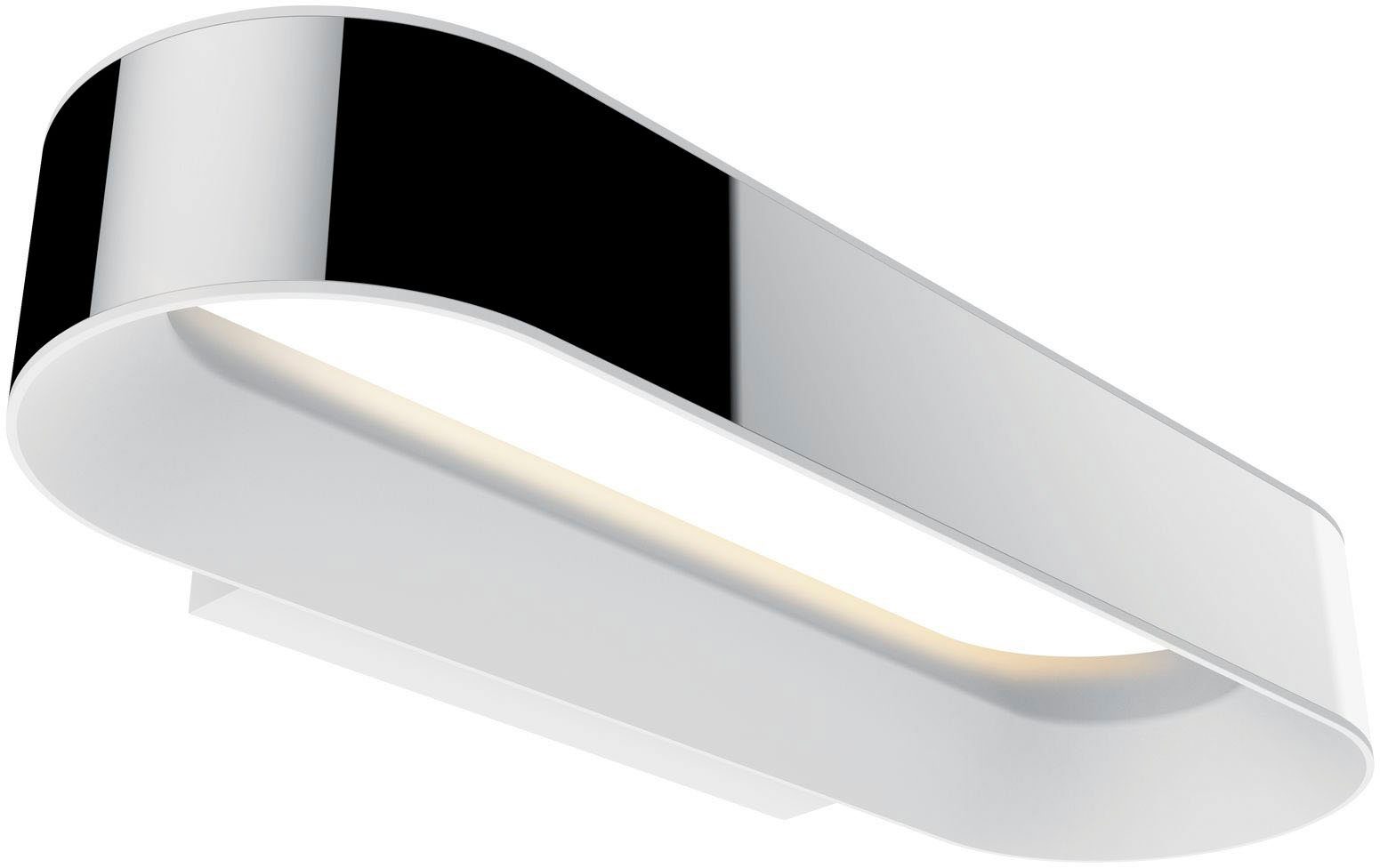Paulmann Led-wandlamp LED Wandlamp Agena IP44 20W Chroom/Wit mat dimbaar (1 stuk) wandlampen zilver(kleur)