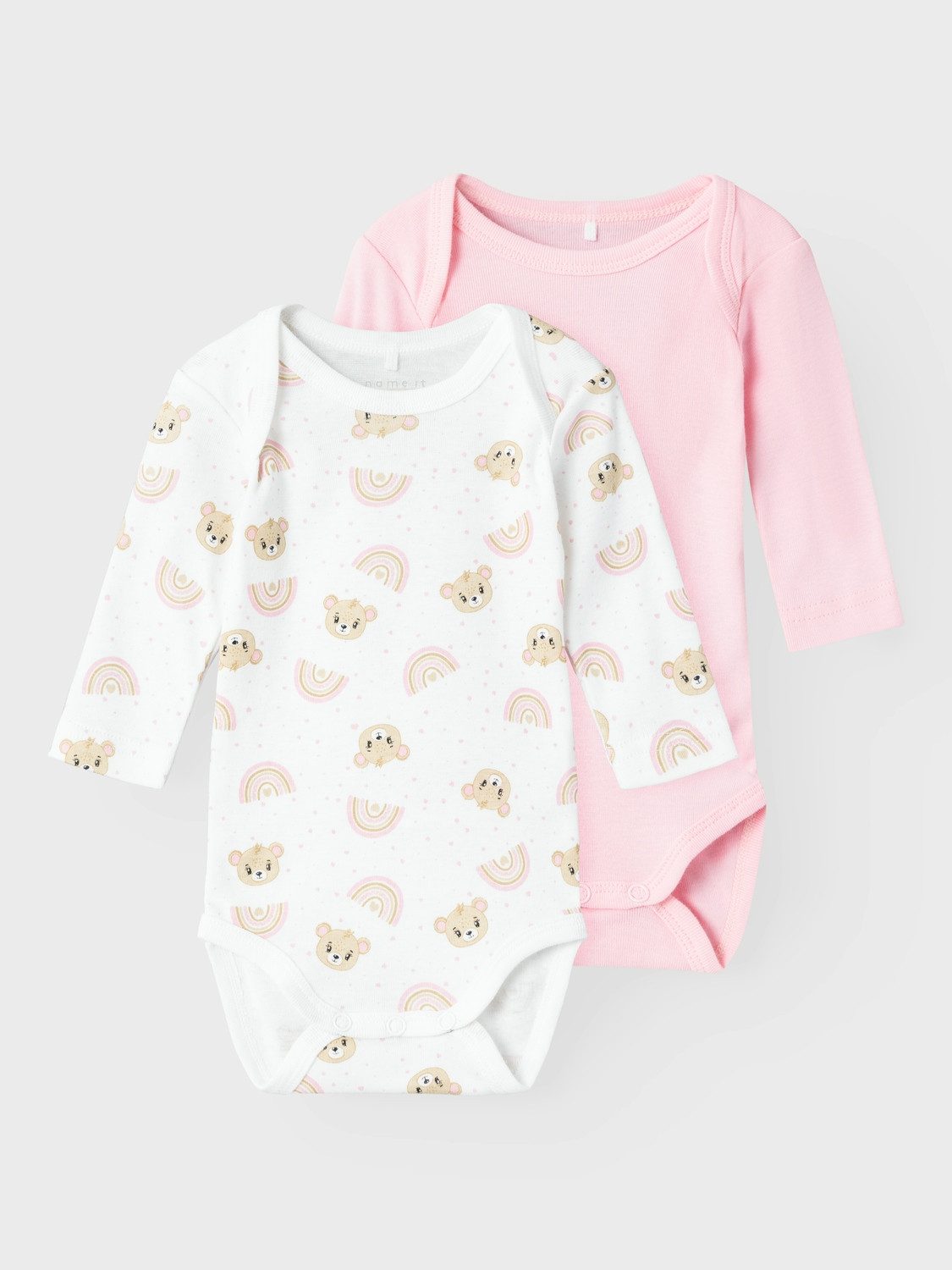 Name It Body met lange mouwen NBFBODY 2P LS ORCHID PINK TEDDY NOOS (set 2-delig)