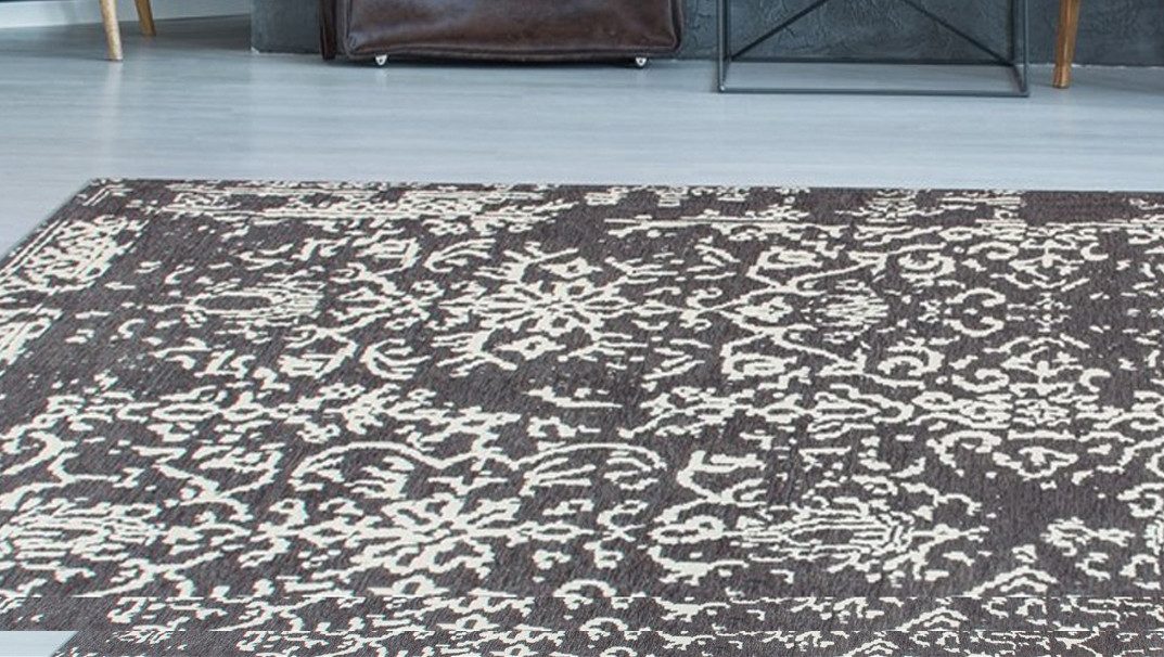 Kayoom Vloerkleed River 130 Jacquard, retro- en vintage-ontwerp, katoen achterkant