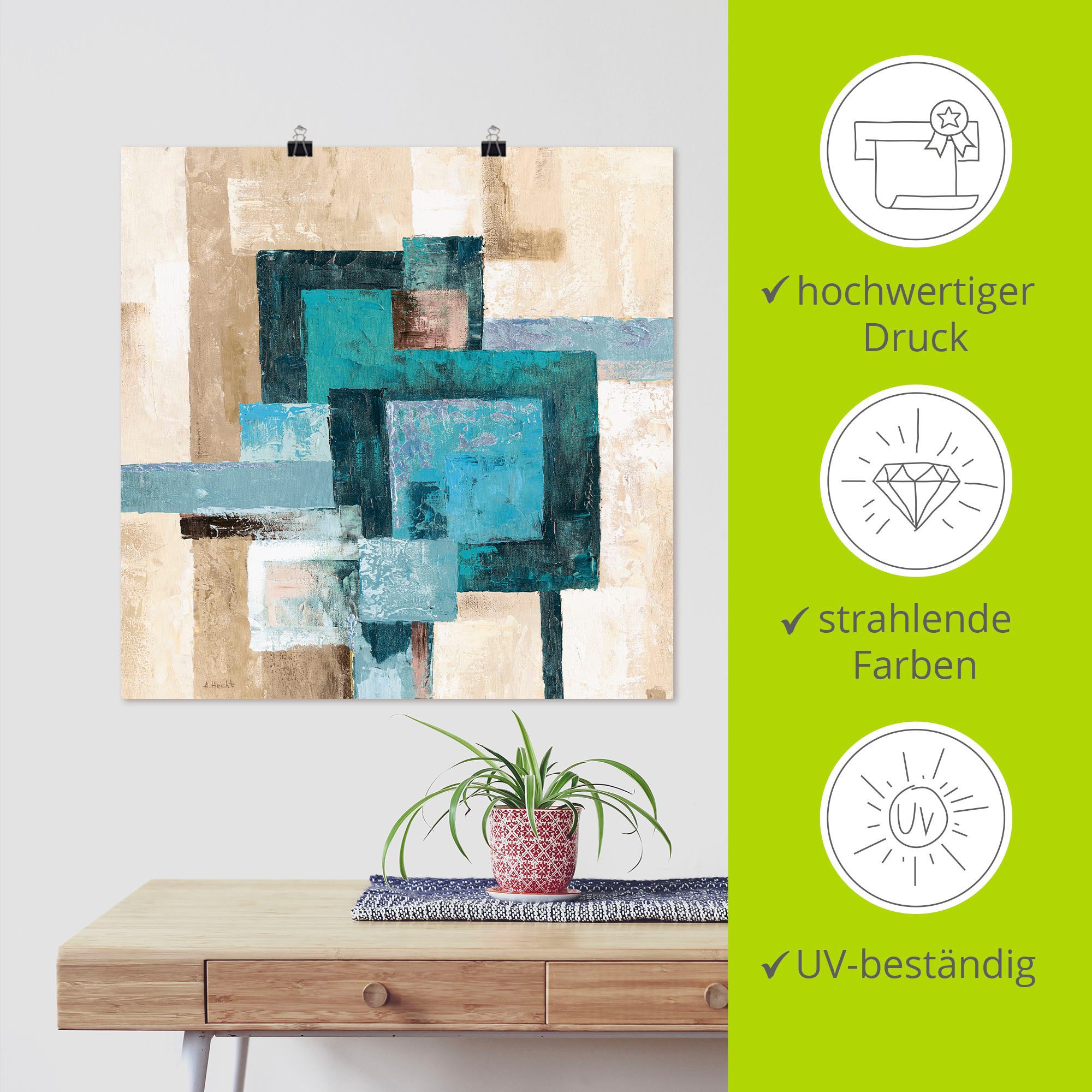 Artland Artprint Abstracte ruiten als artprint op linnen, poster, muursticker in verschillende maten