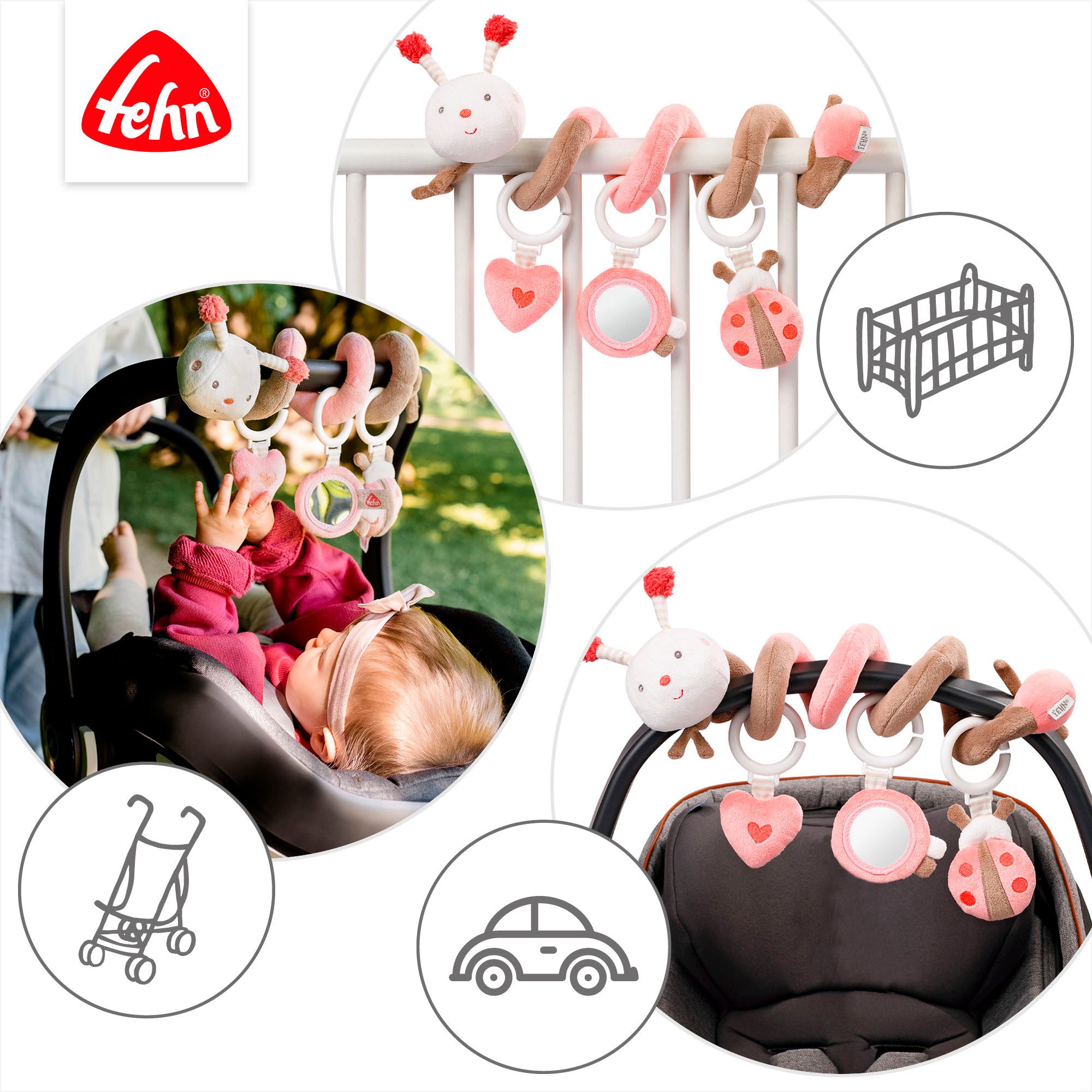 Fehn Grijpspeeltje Classic Stars, Garden Dreams activiteitspiraal Bij