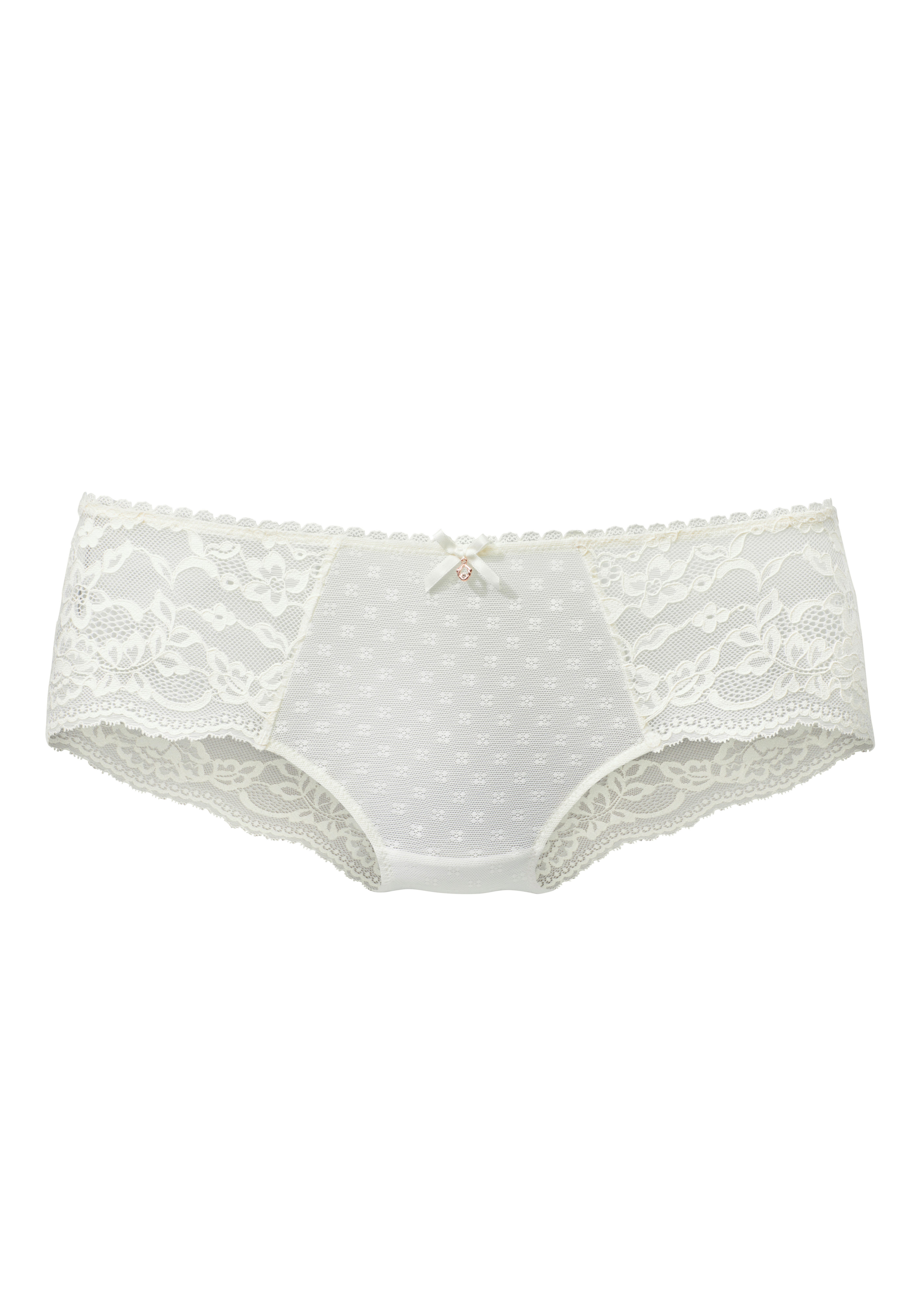 s.Oliver RED LABEL Beachwear Hipster met fijne jacquardkant en zacht mesh