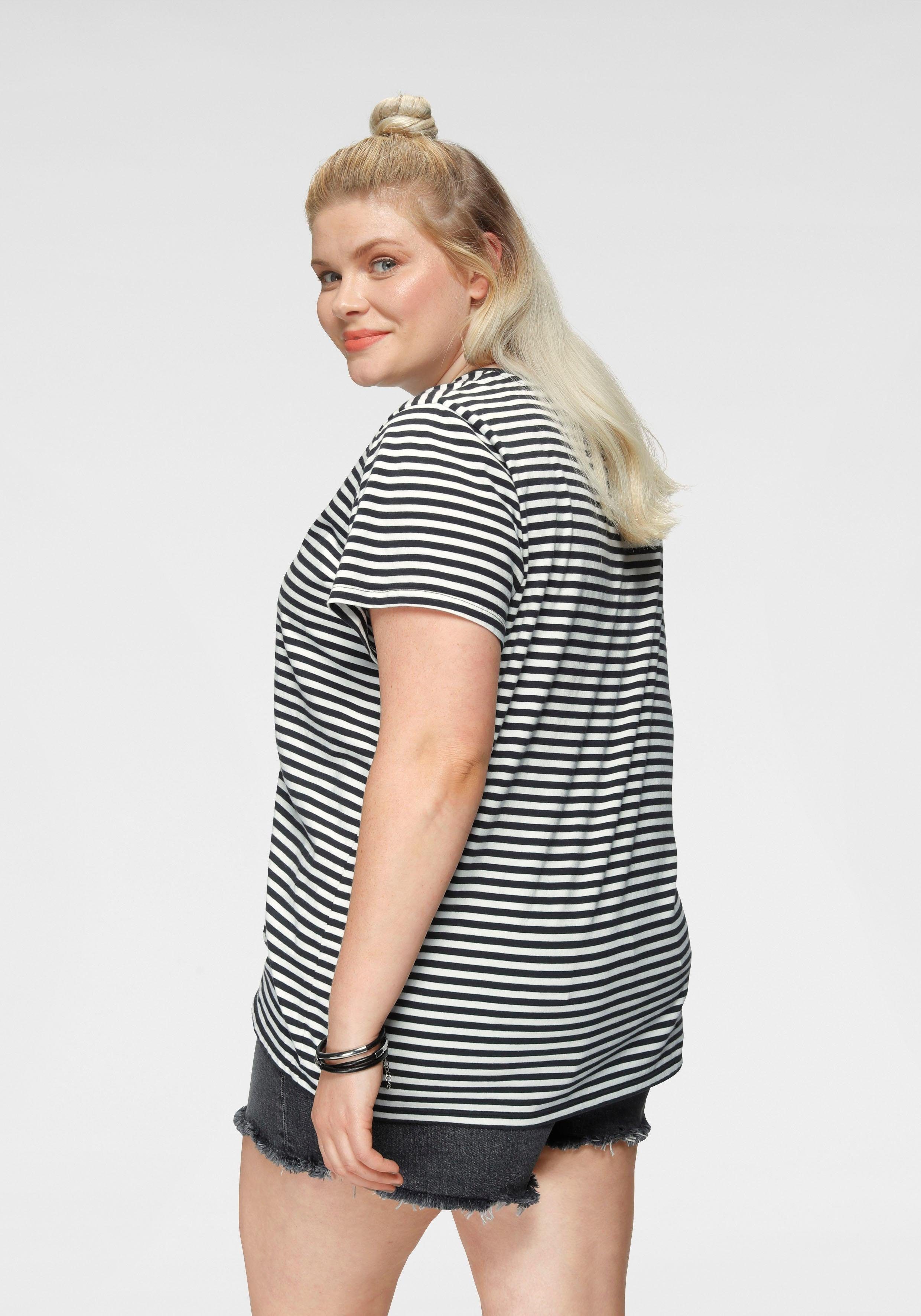 Levi's® Plus T-shirt PL THE PERFECT in streepdesign