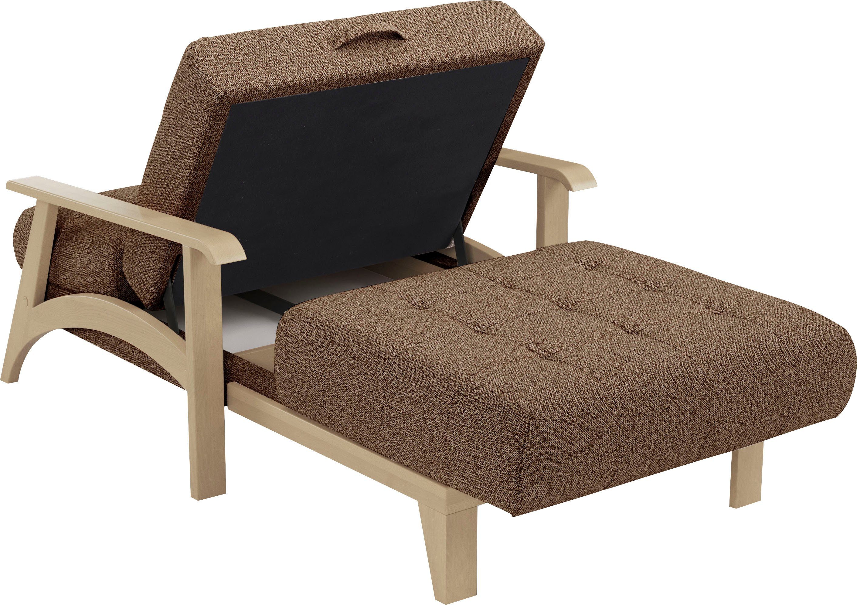 sit&more Récamier Billund Armleuningen van natuurlijk beukenhout, verschillende bekledingen en kleuren