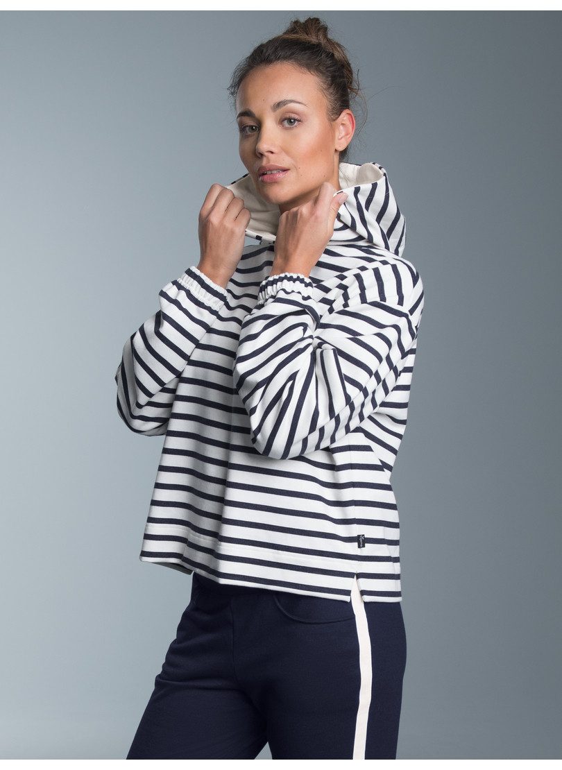 Trigema Hoodie TRIGEMA hoodie met streepjespatroon