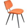 inosign stoel frame van stalen buis, zwart gepoedercoat, zitting en rugleuning gevuld met schuimstof, veloursovertrek (set, 1 stuk) oranje